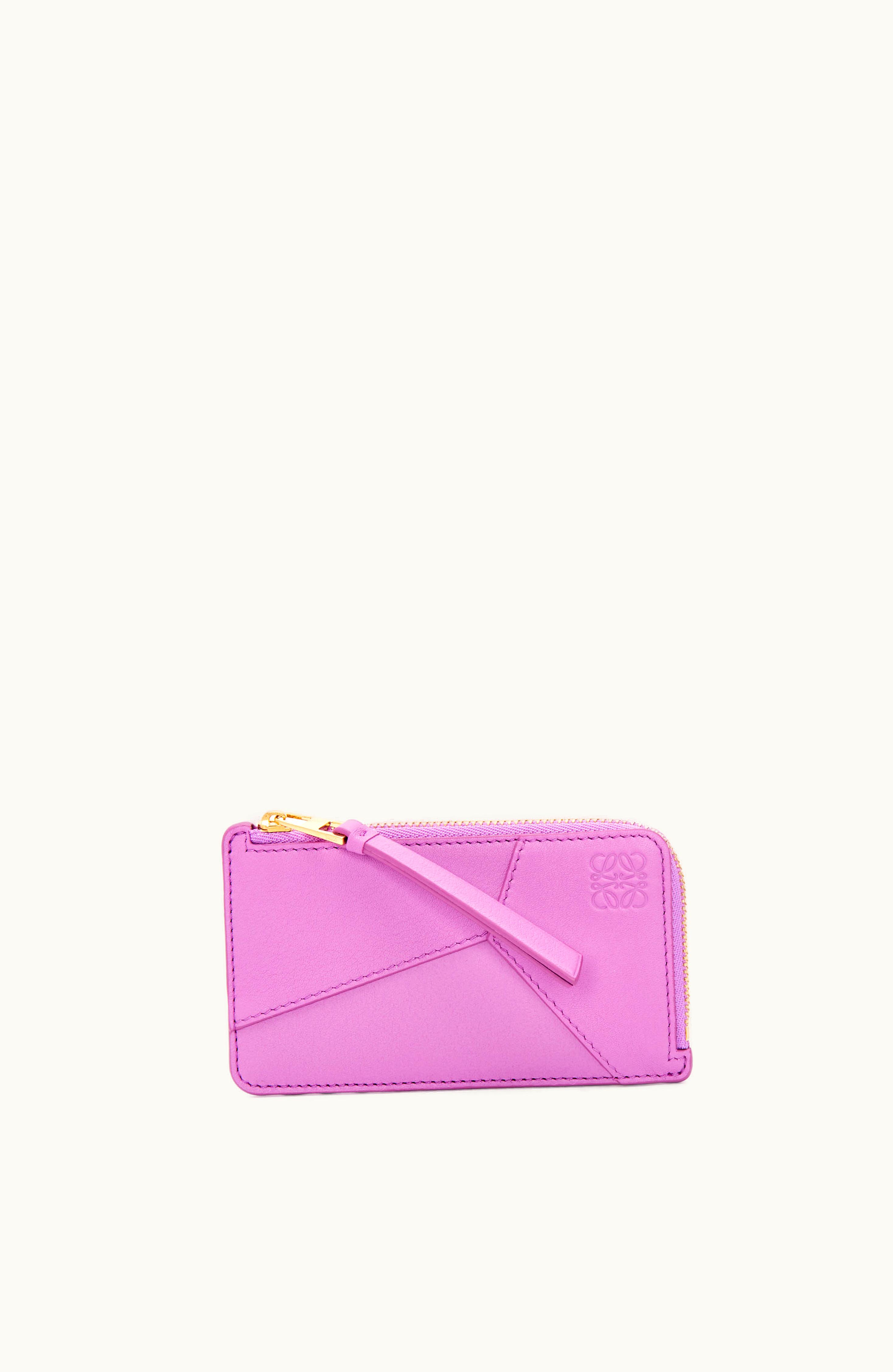 Loewe Loewe Puzzle Coin Cardholder In Classic Calfskin Rockrose