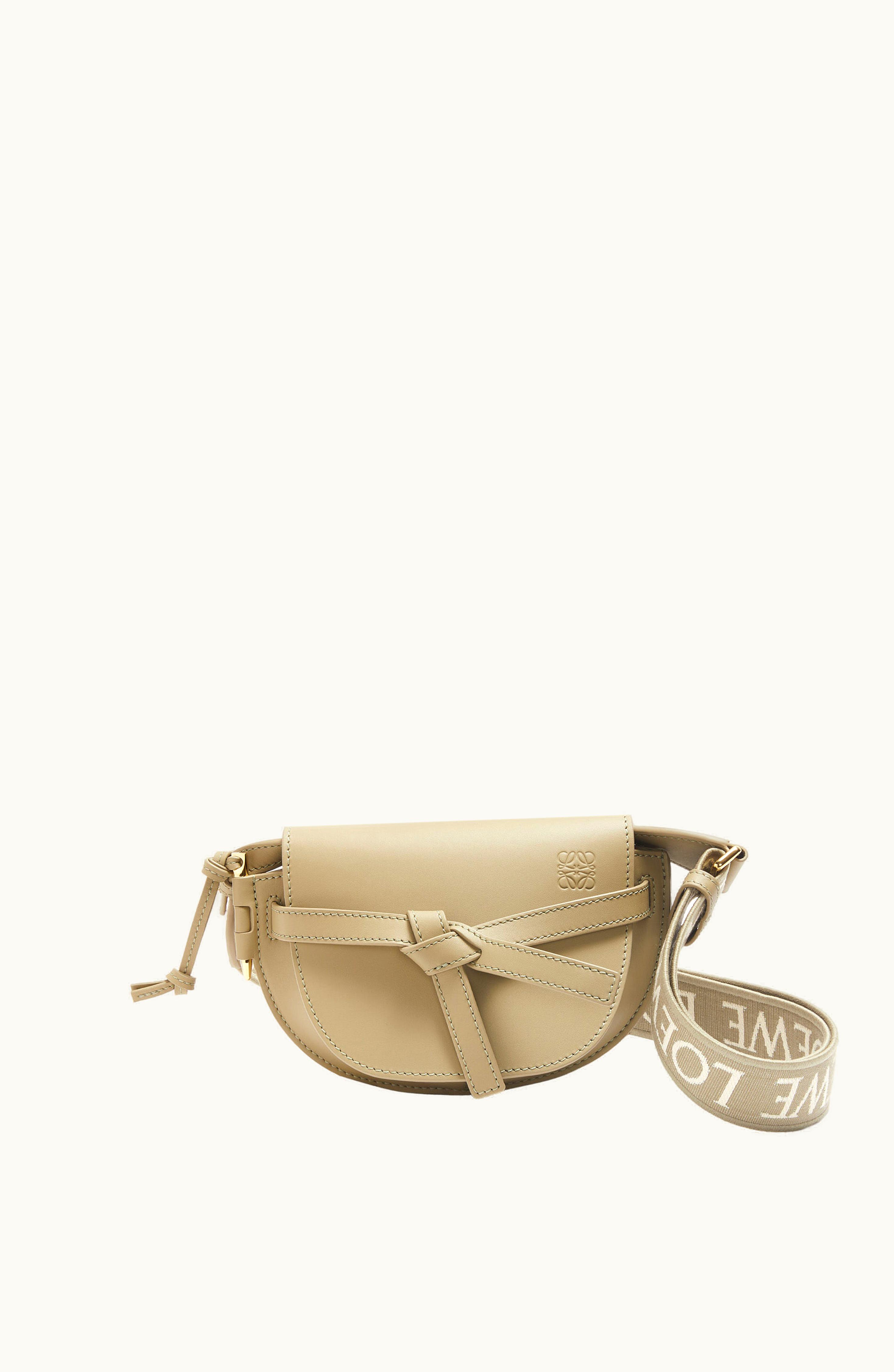 Loewe Loewe Mini Gate Dual Bag In Soft Calfskin And Jacquard Clay Green