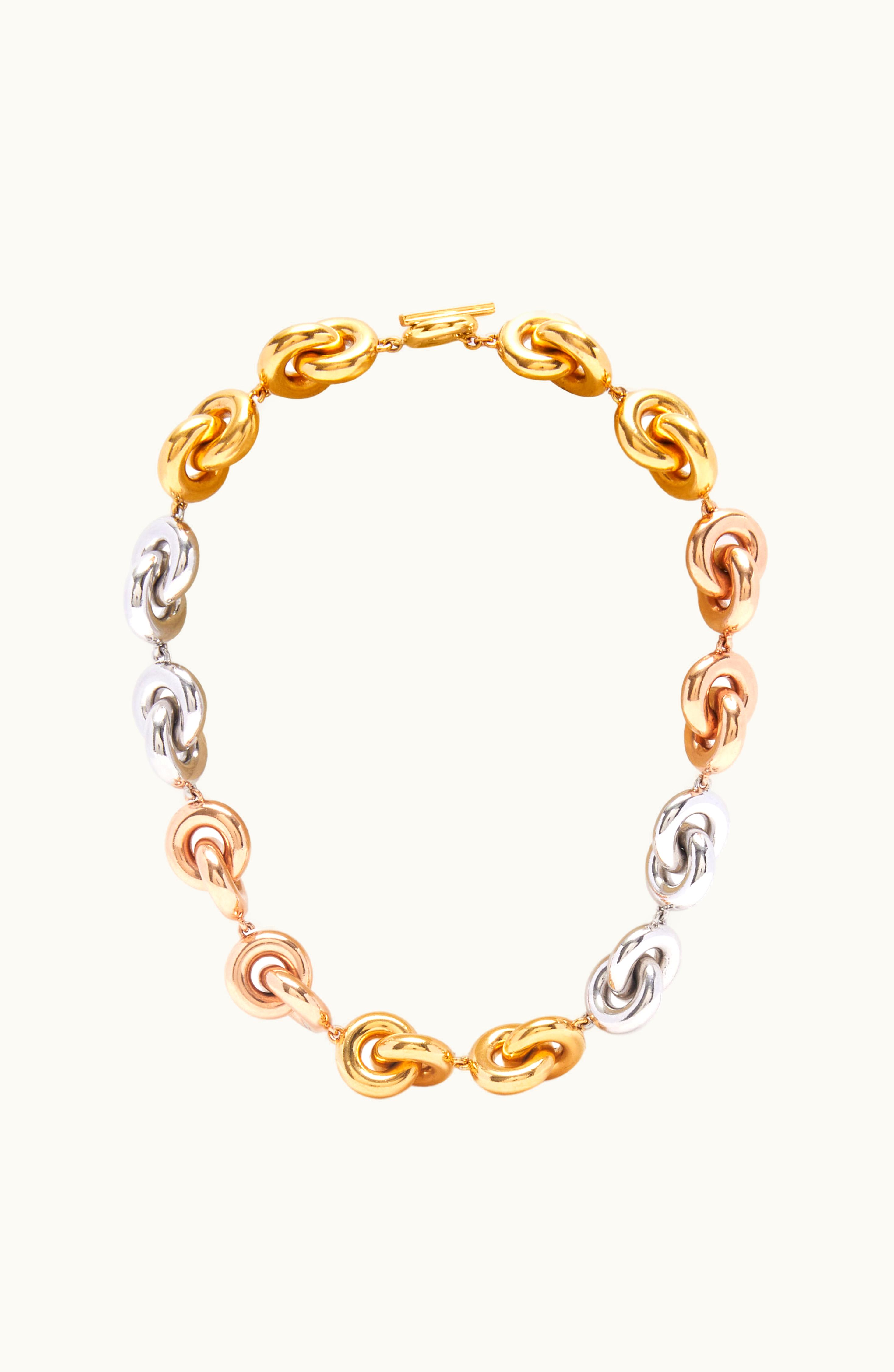 Loewe Loewe Donut Link Necklace In Sterling Silver Silver / Gold / Rose Gold