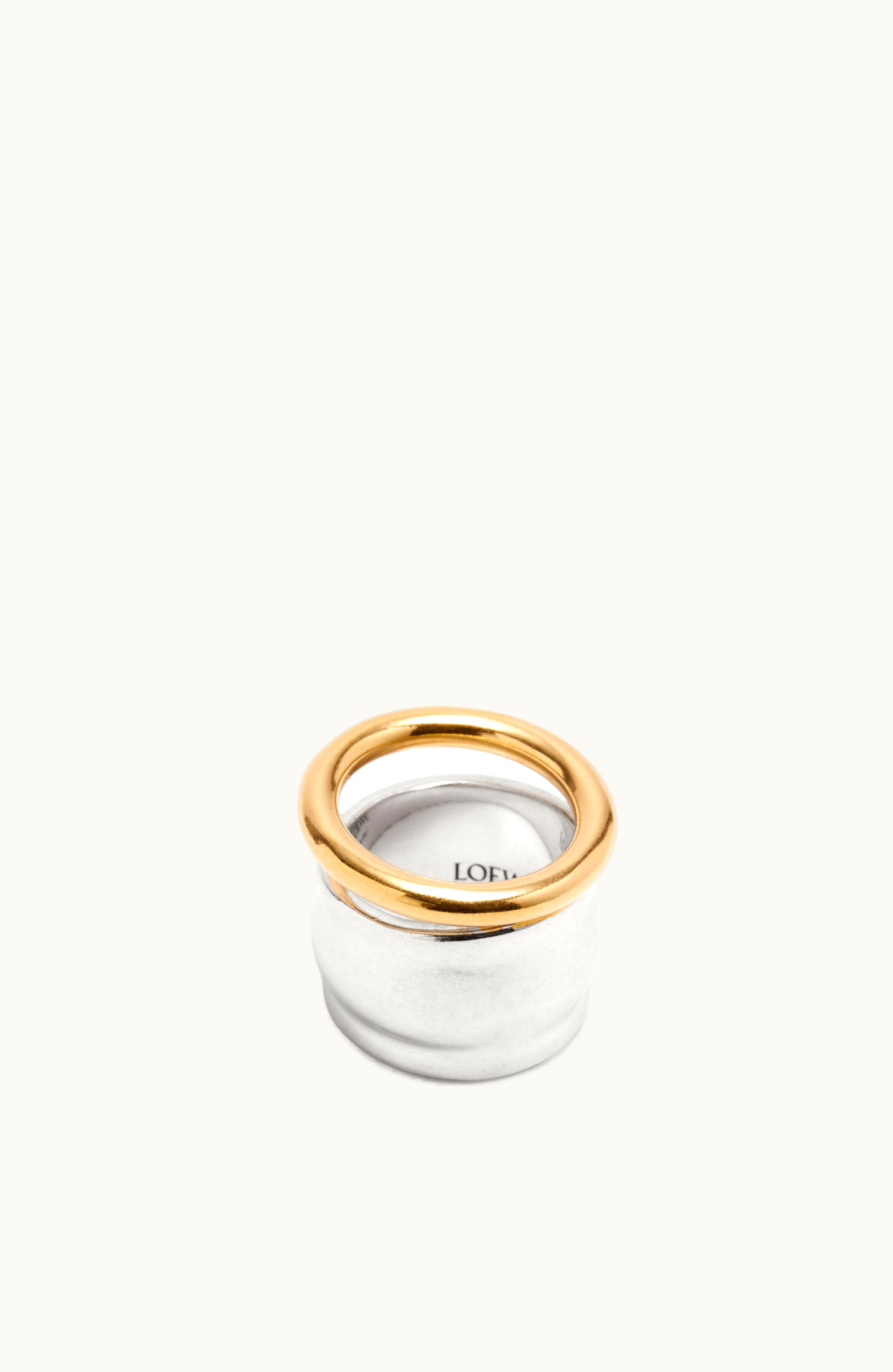Loewe Loewe Nappa Knot Ring In Sterling Silver Silver / Gold