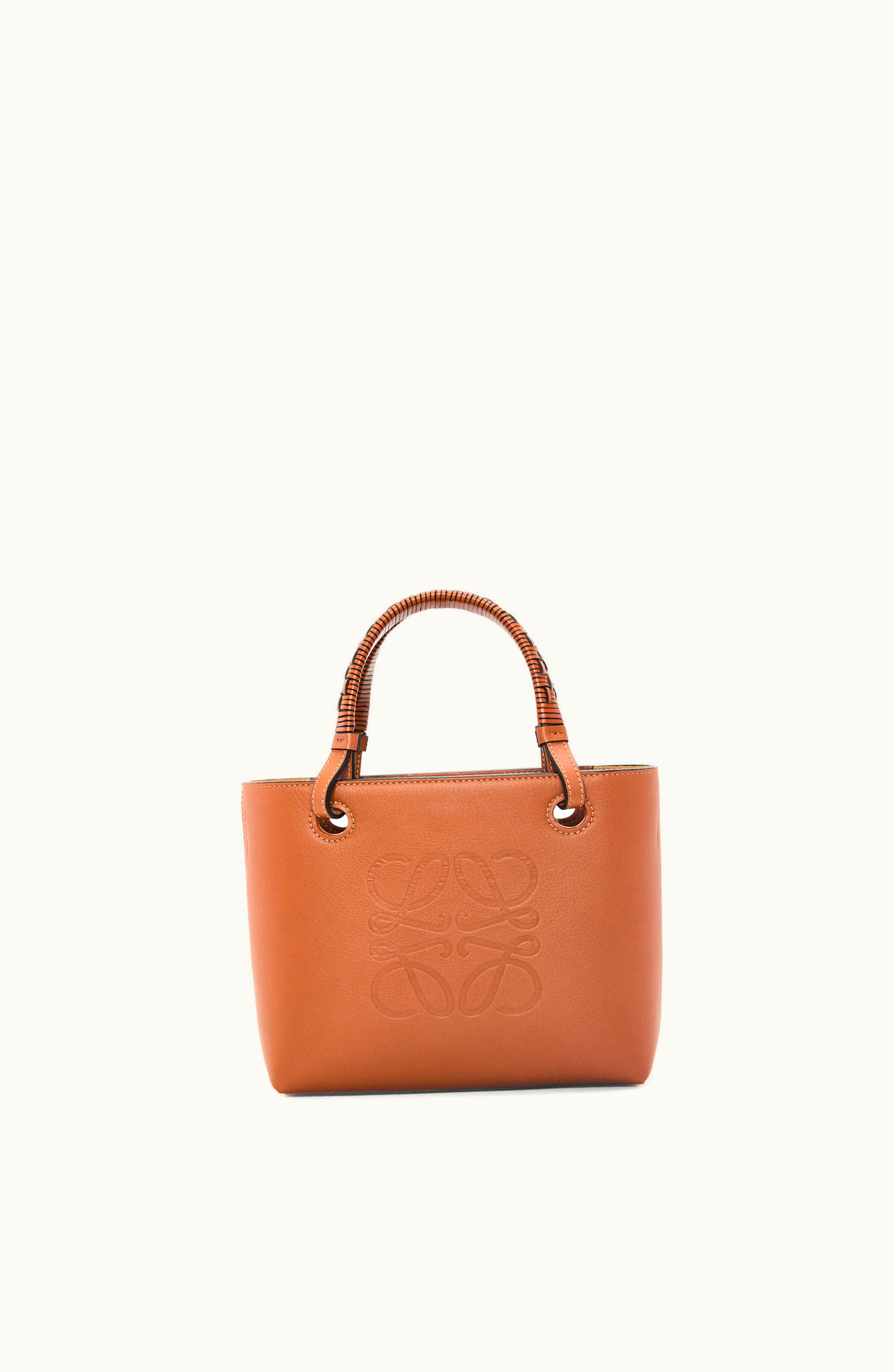 Loewe Loewe Mini Anagram Tote In Classic Calfskin Tan