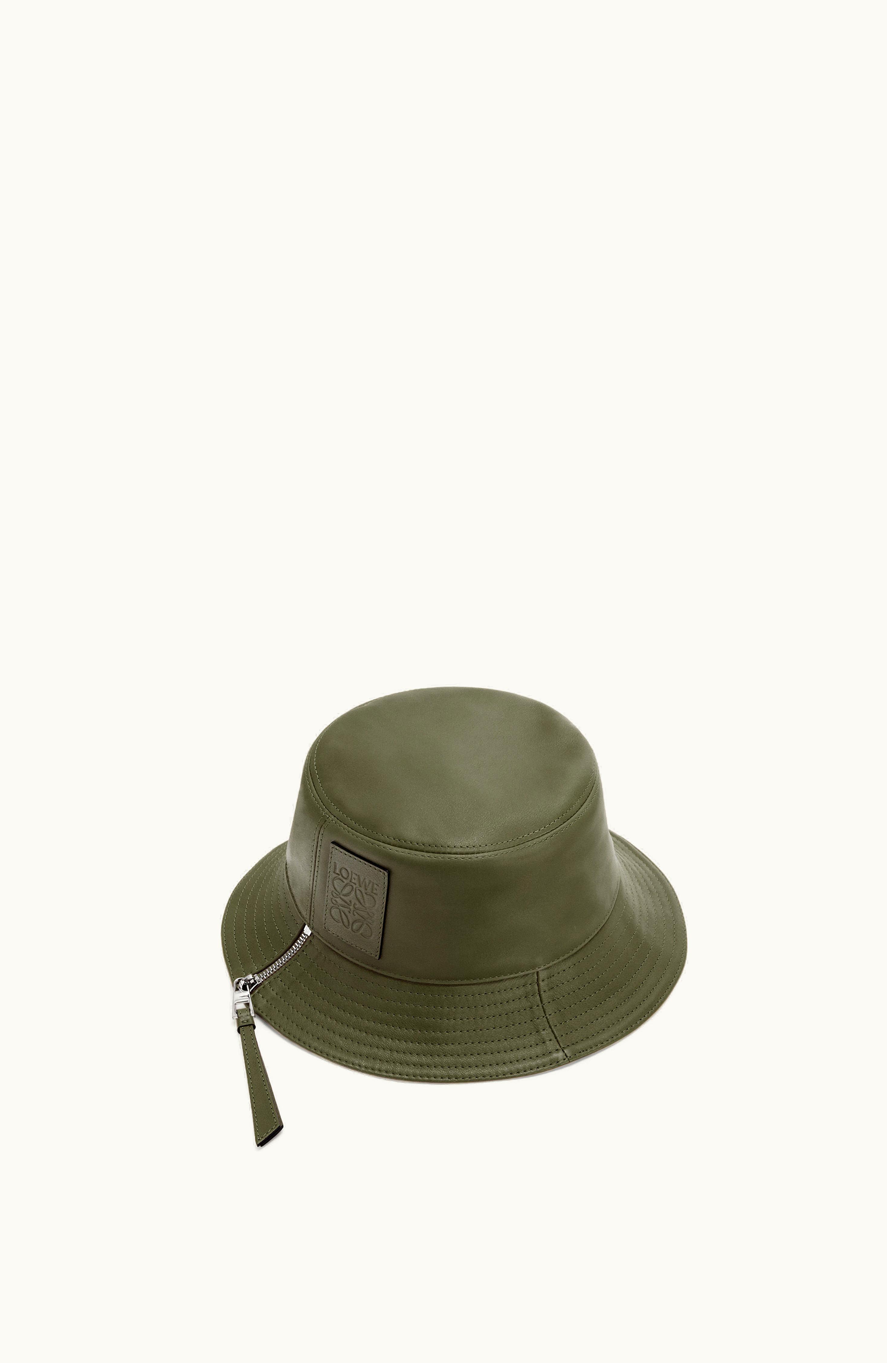 Loewe Loewe Fisherman Hat In Nappa Calfskin Khaki Green