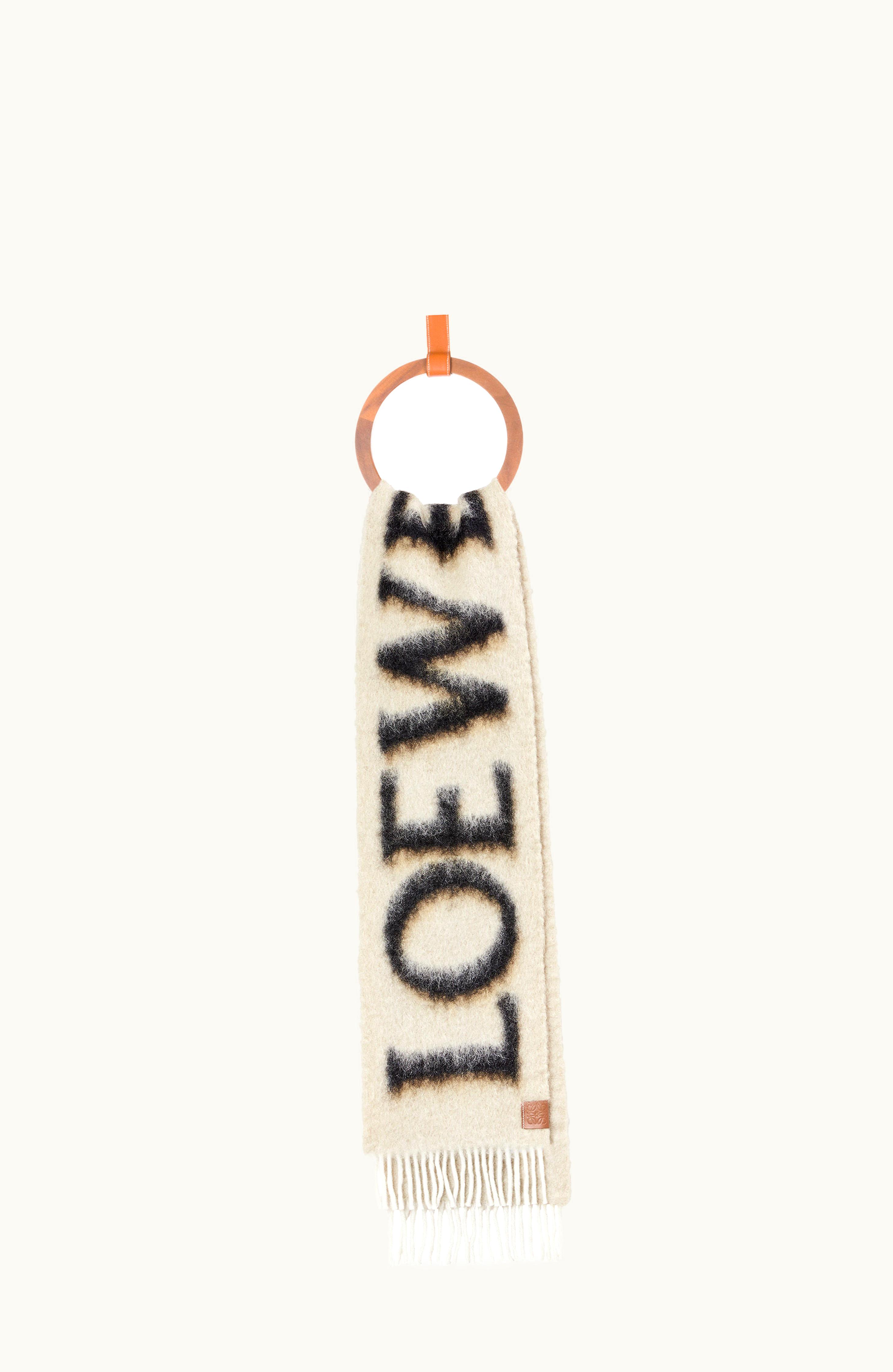 Loewe Loewe Scarf In Wool And Mohair Camel / Black