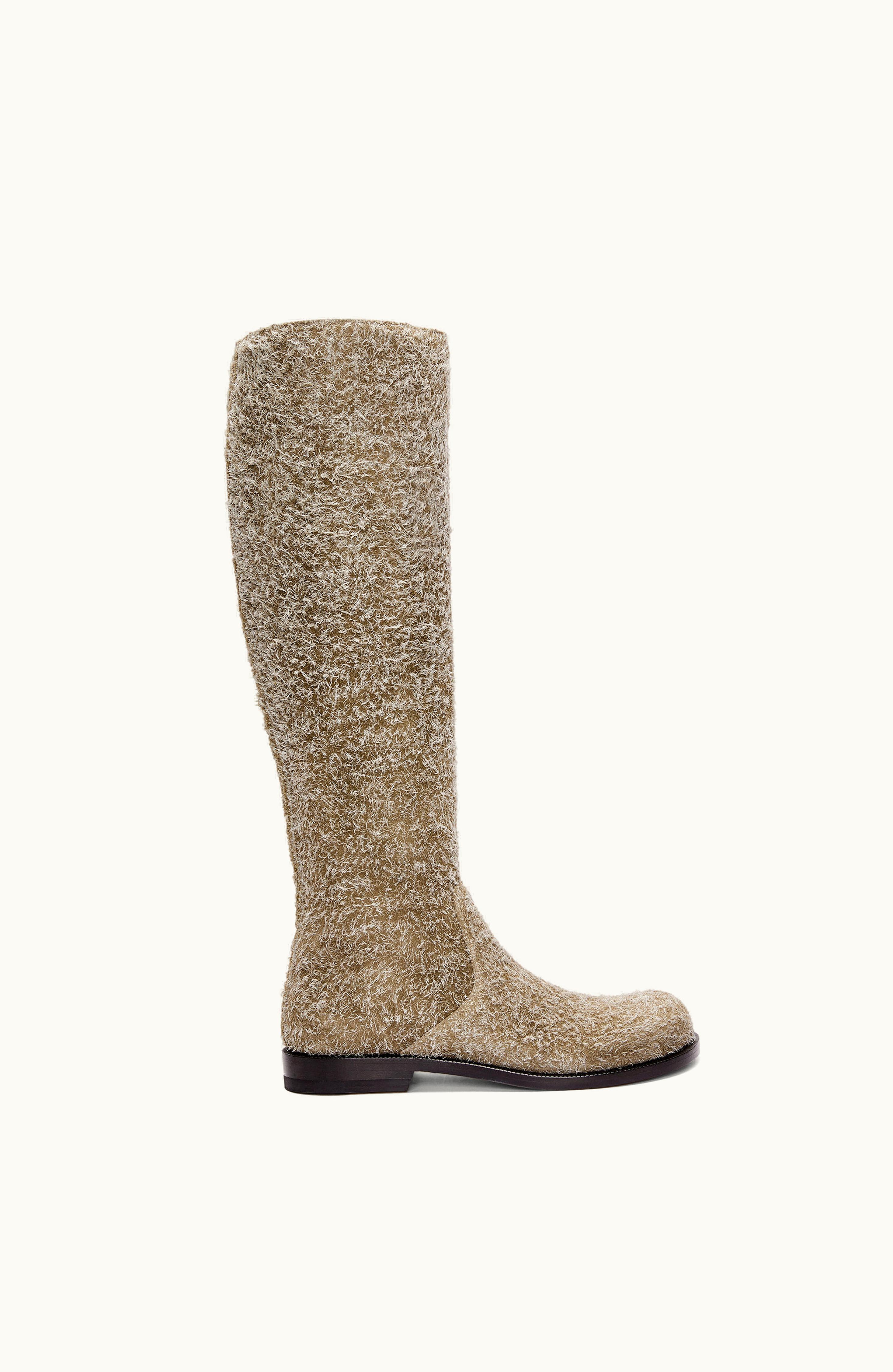 Loewe Loewe Campo Boot In Brushed Suede Khaki Green