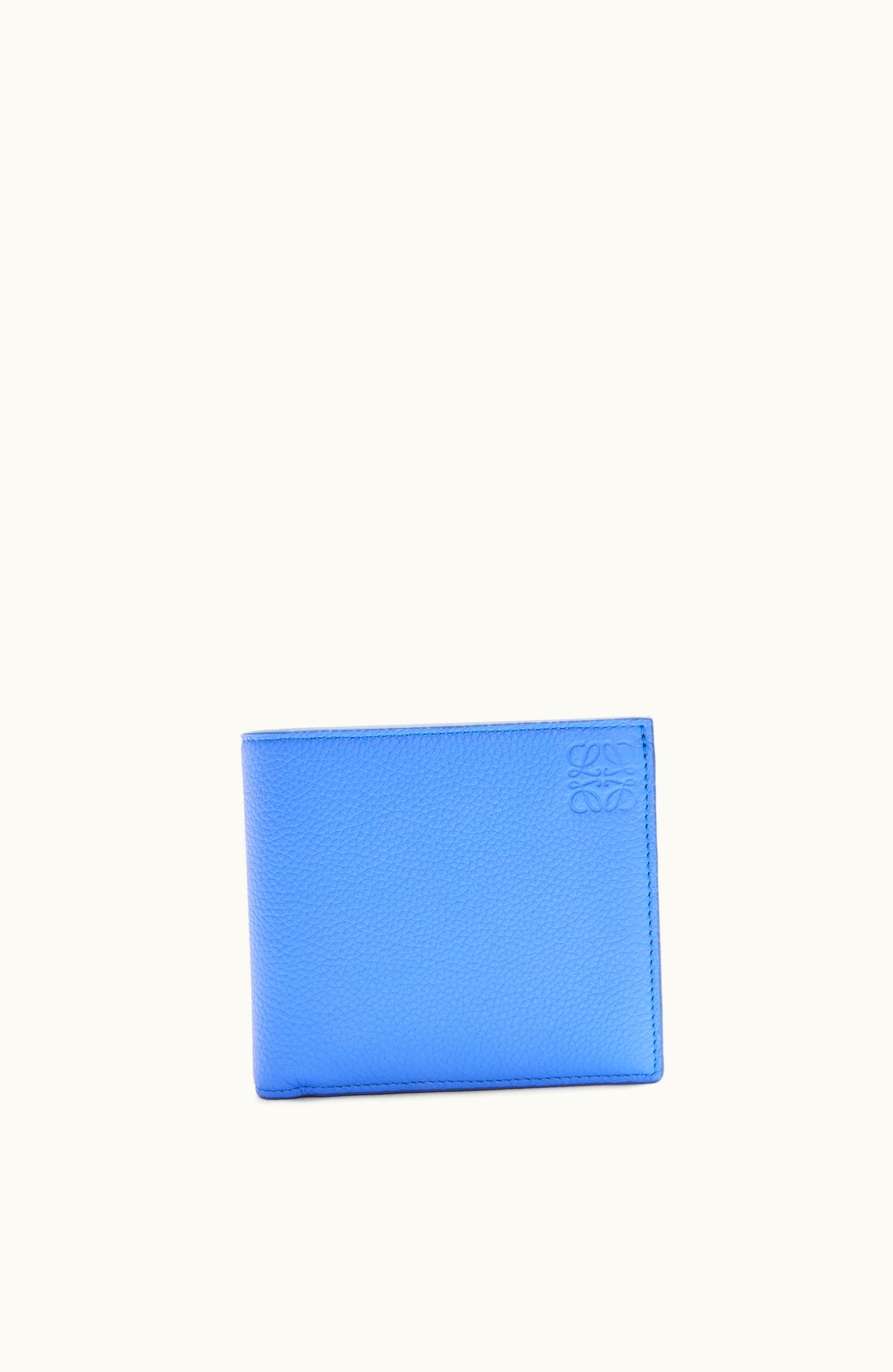 Loewe Loewe Bifold Coin Wallet In Soft Grained Calfskin Seaside Blue