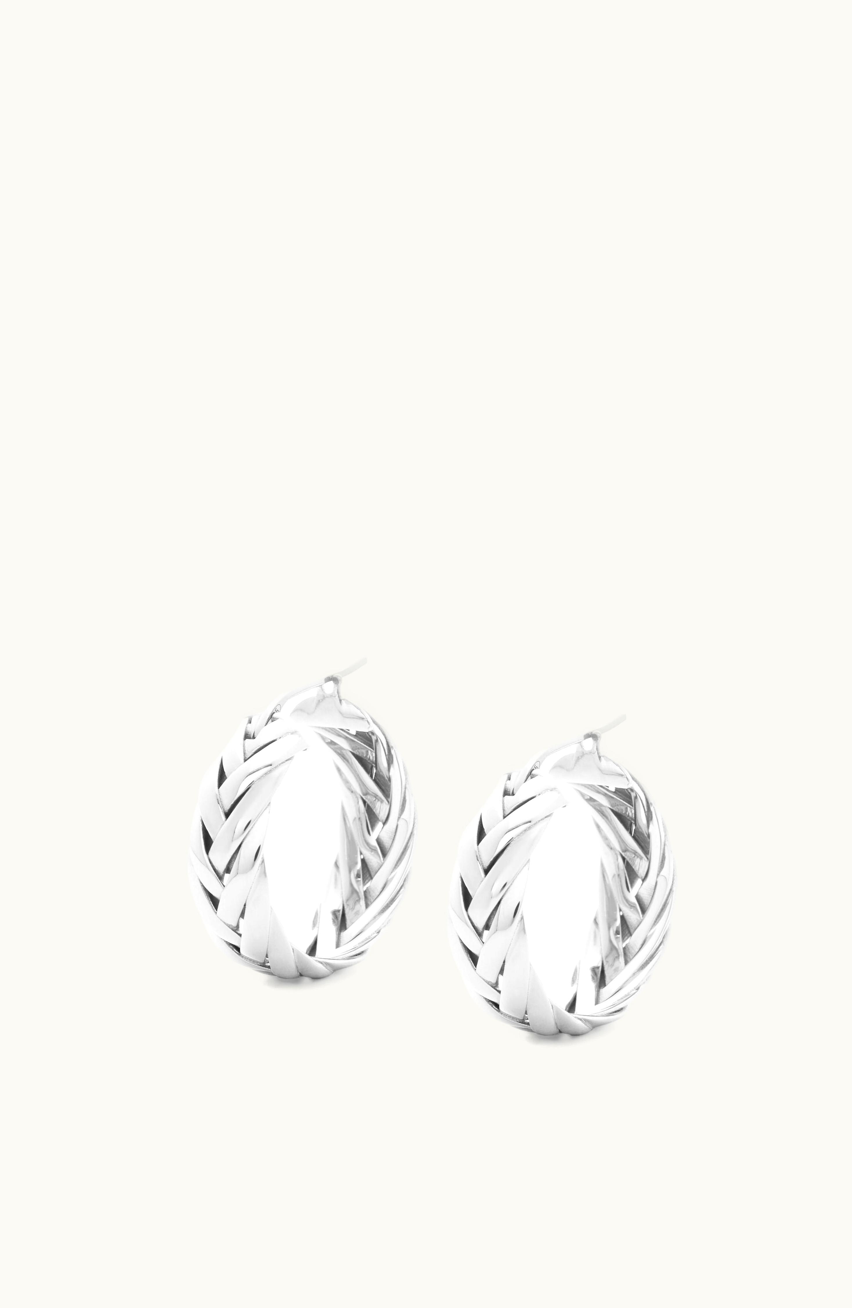 Loewe Loewe Braided Hoop Earrings In Sterling Silver Silver