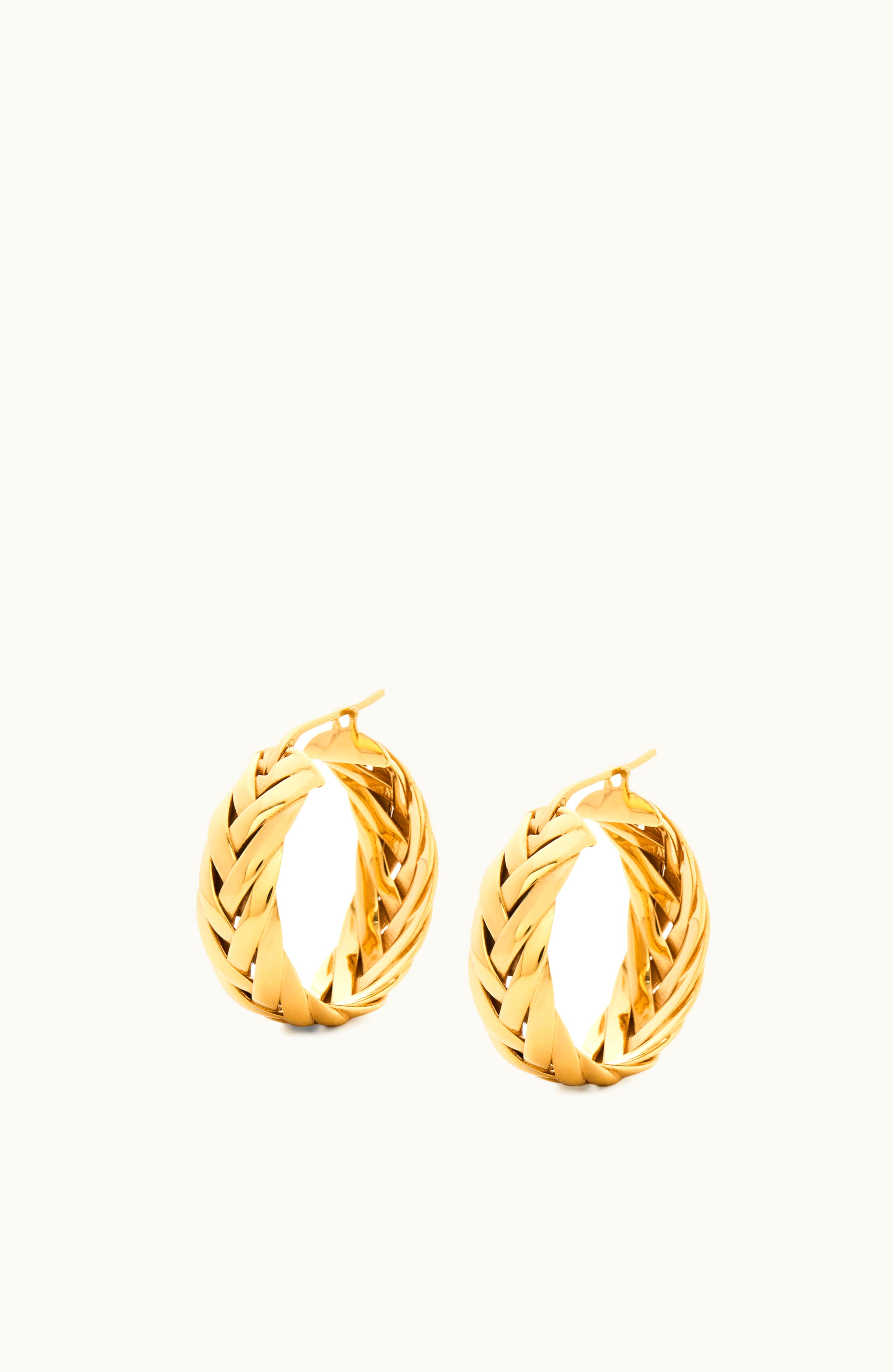 Loewe Loewe Braided Hoop Earrings In Sterling Silver Gold