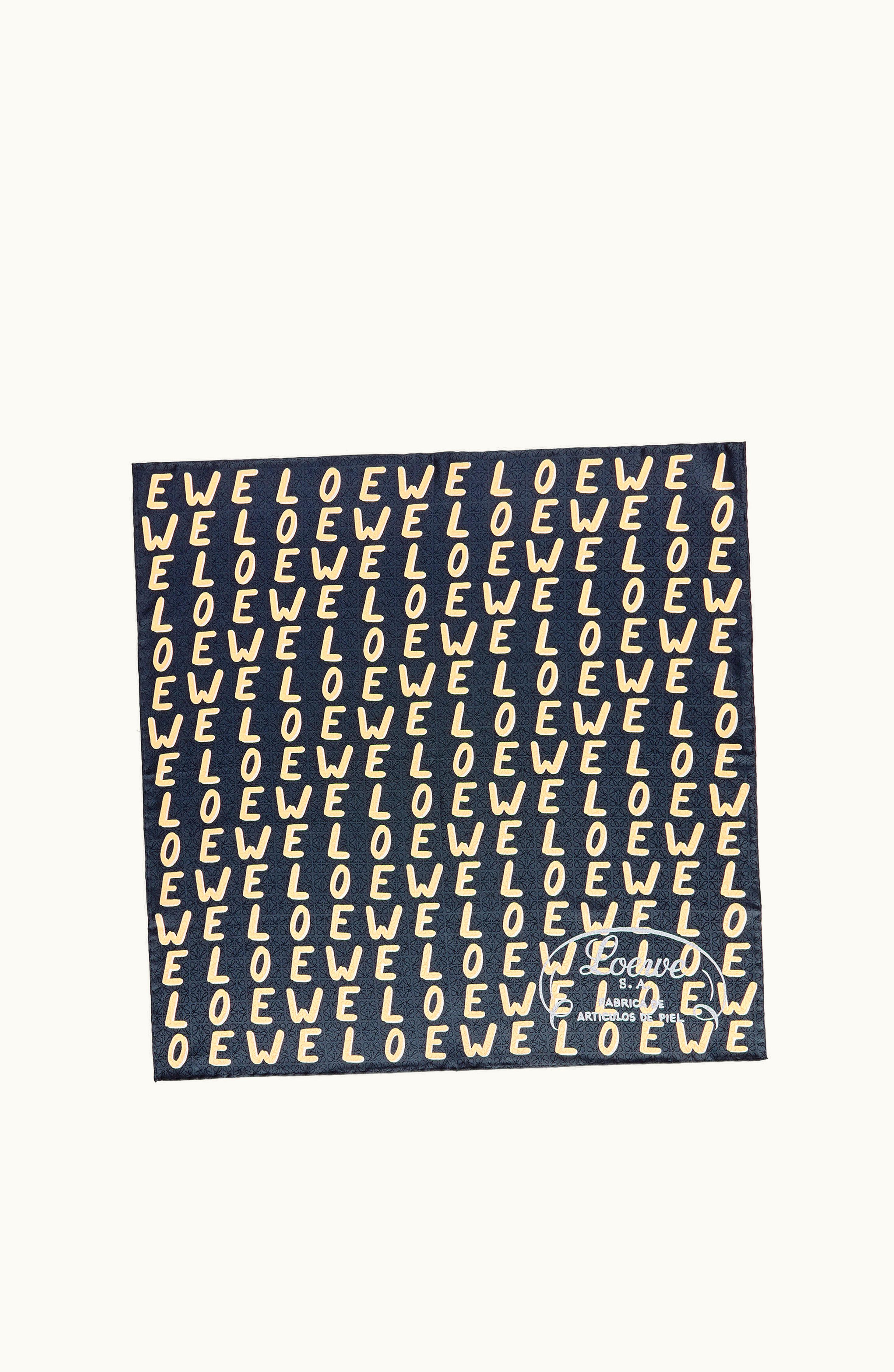 Loewe Loewe Scarf In Silk Navy / Brown