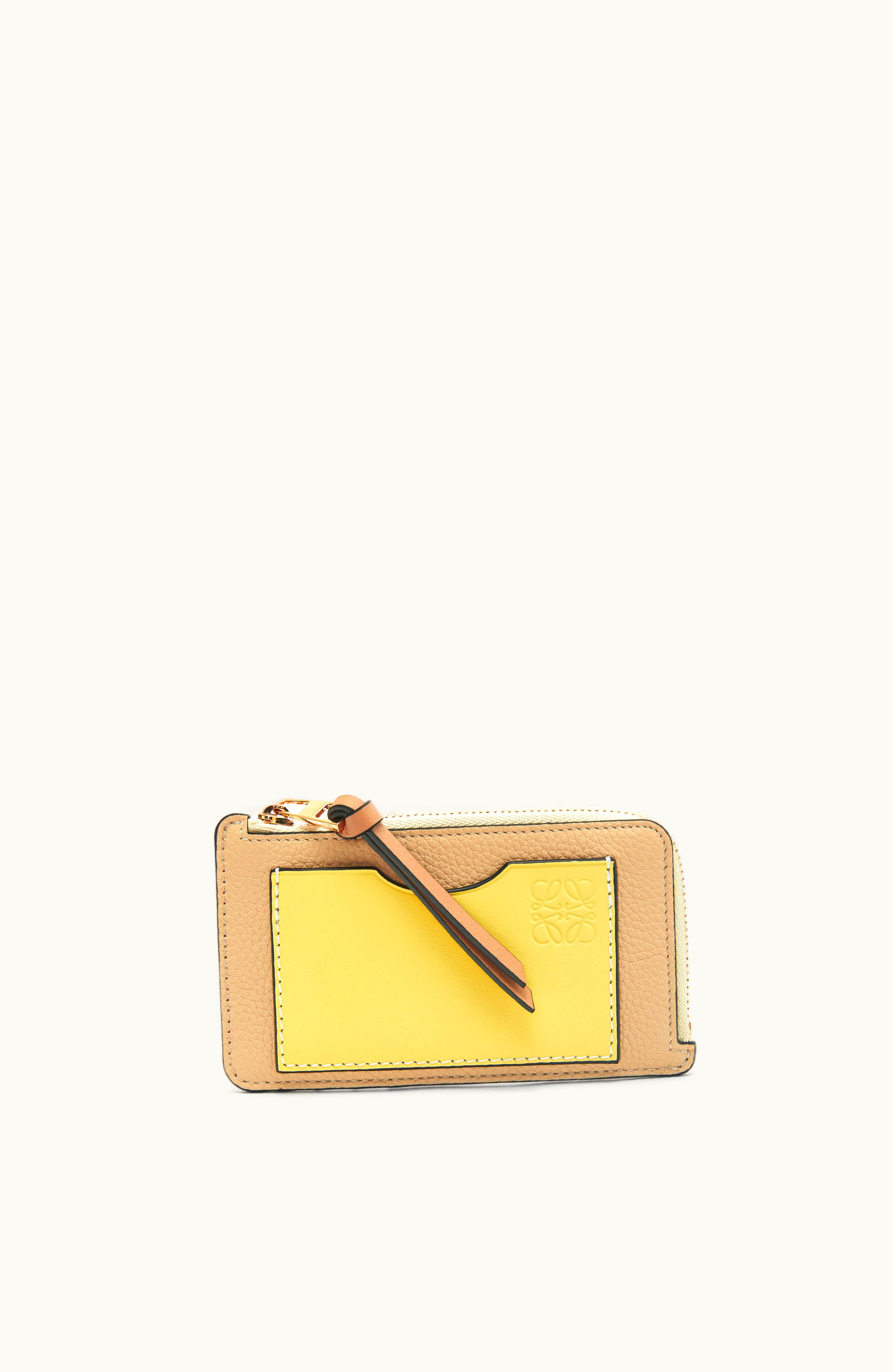 Loewe Loewe Coin Cardholder In Soft Grained Calfskin Butter / Pale Lemon