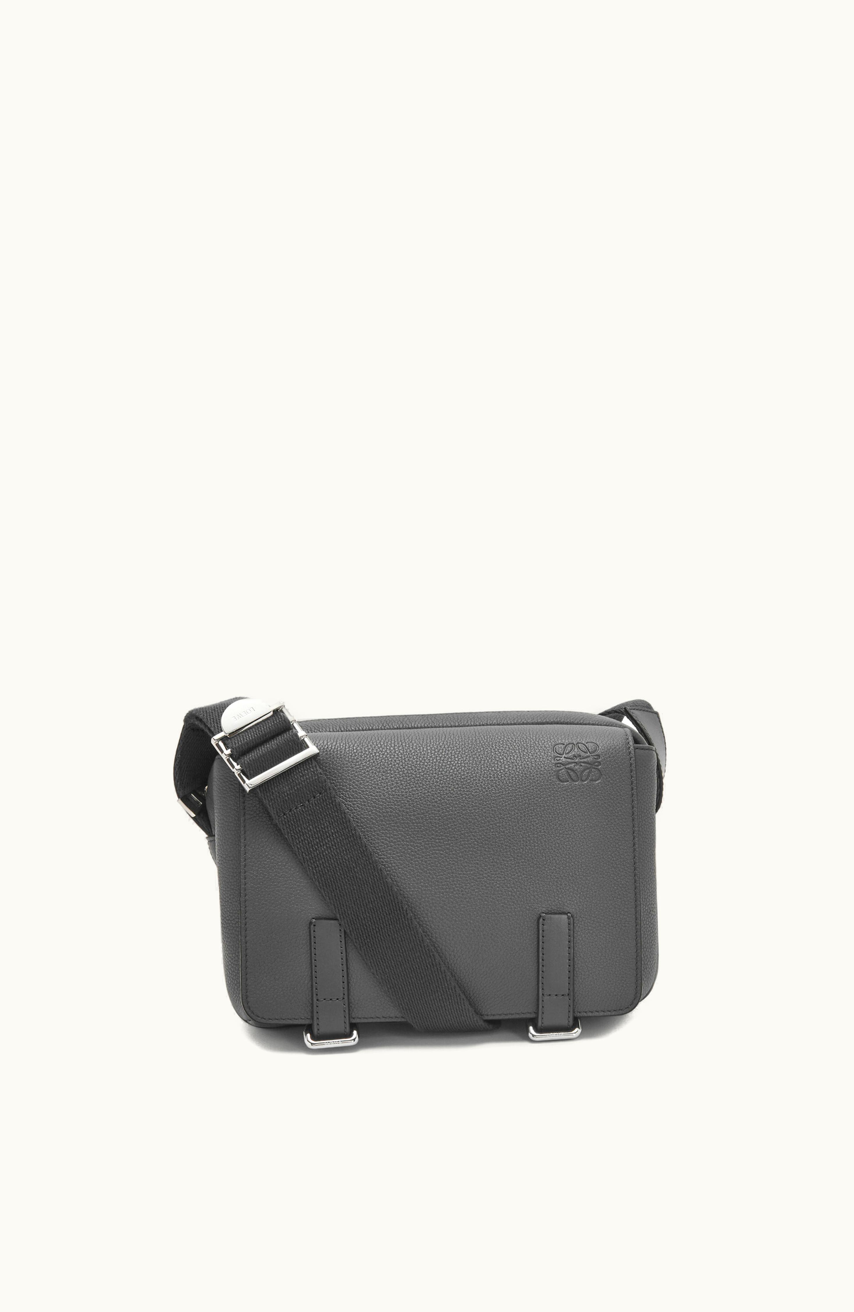 Loewe Loewe XS Military Messenger Bag In Soft Grained Calfskin Anthracite