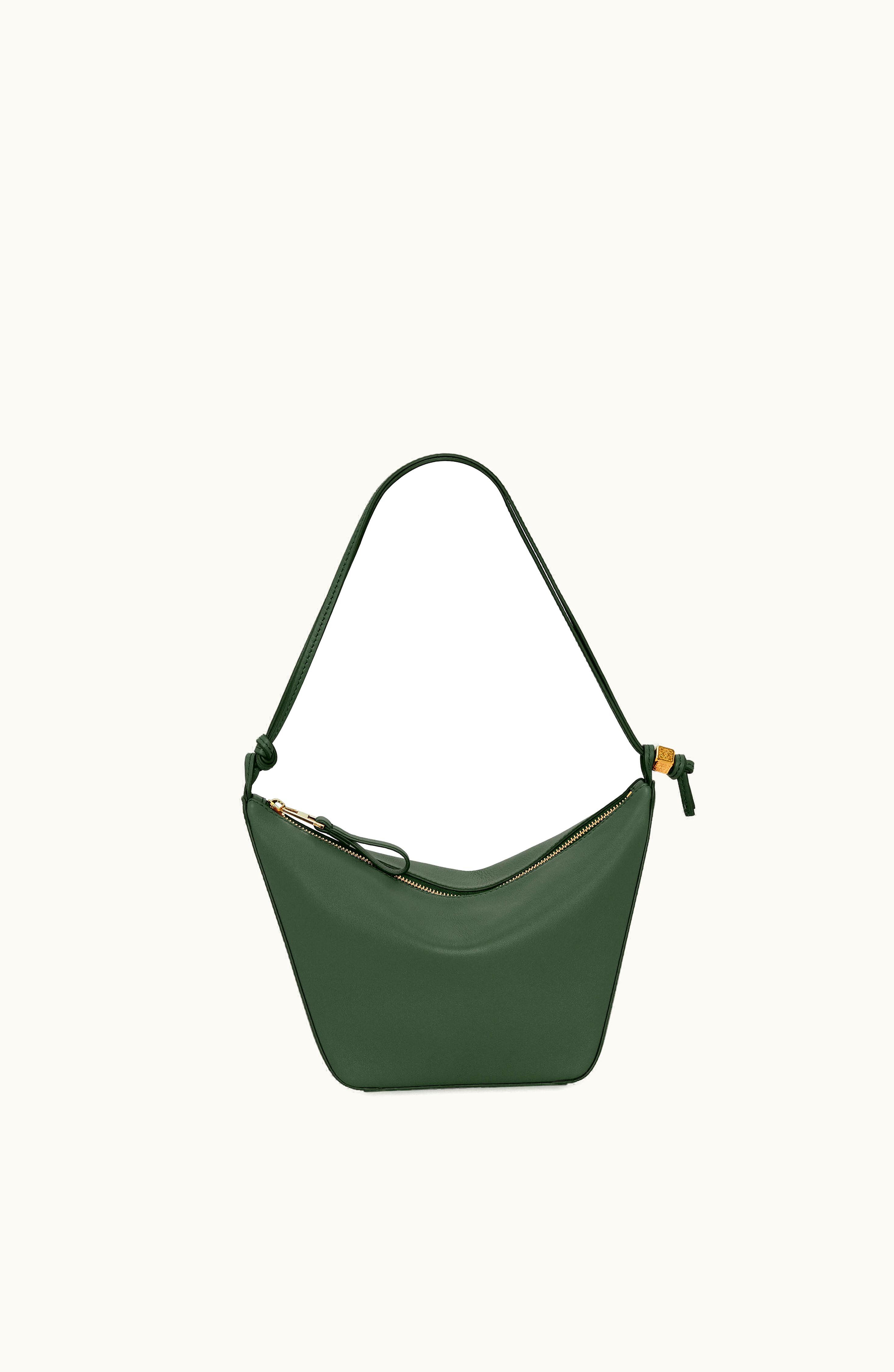 Loewe Loewe Mini Hammock Hobo Bag In Classic Calfskin Bottle Green