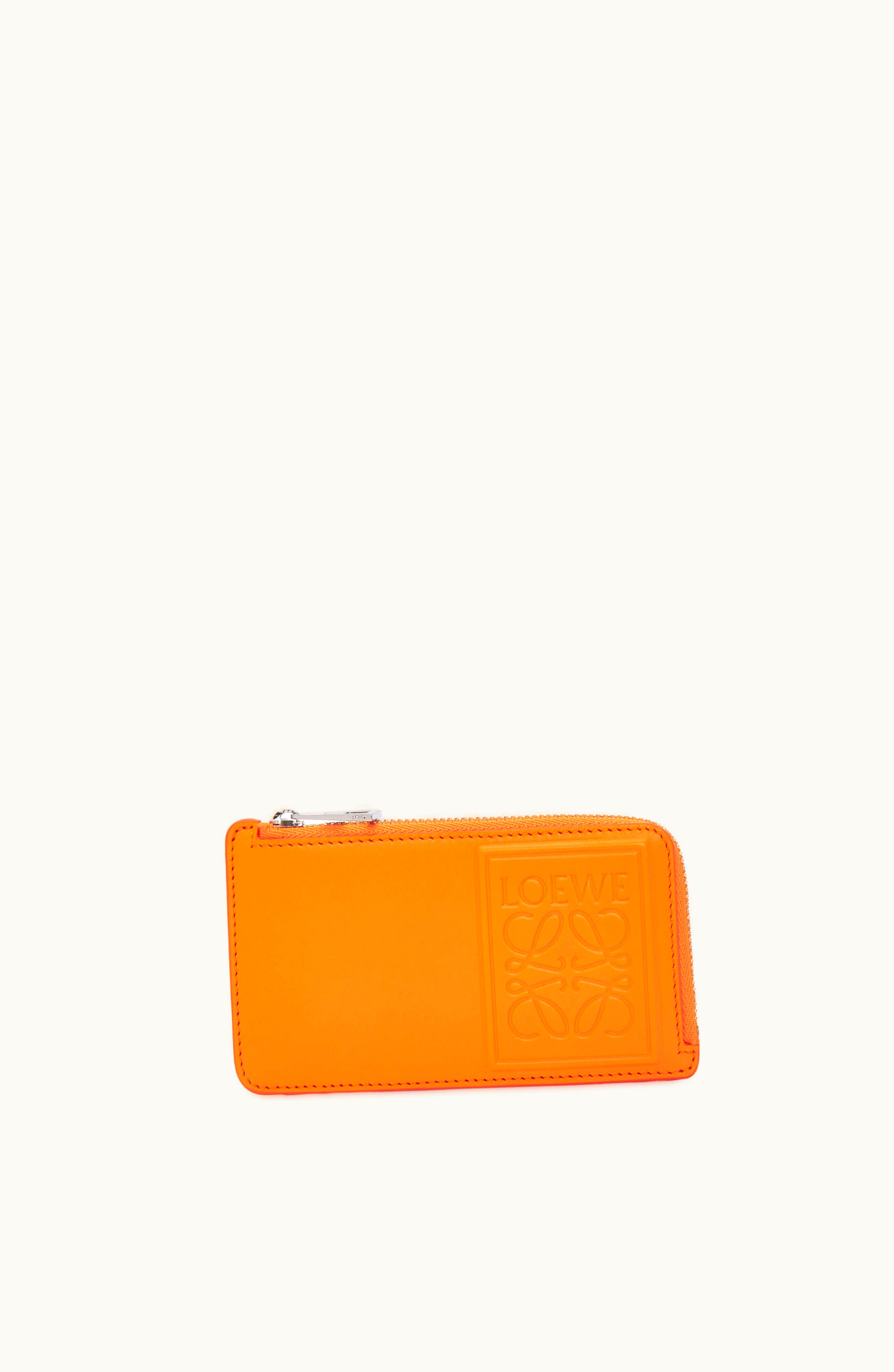 Loewe Loewe Coin Cardholder In Satin Calfskin Bright Orange