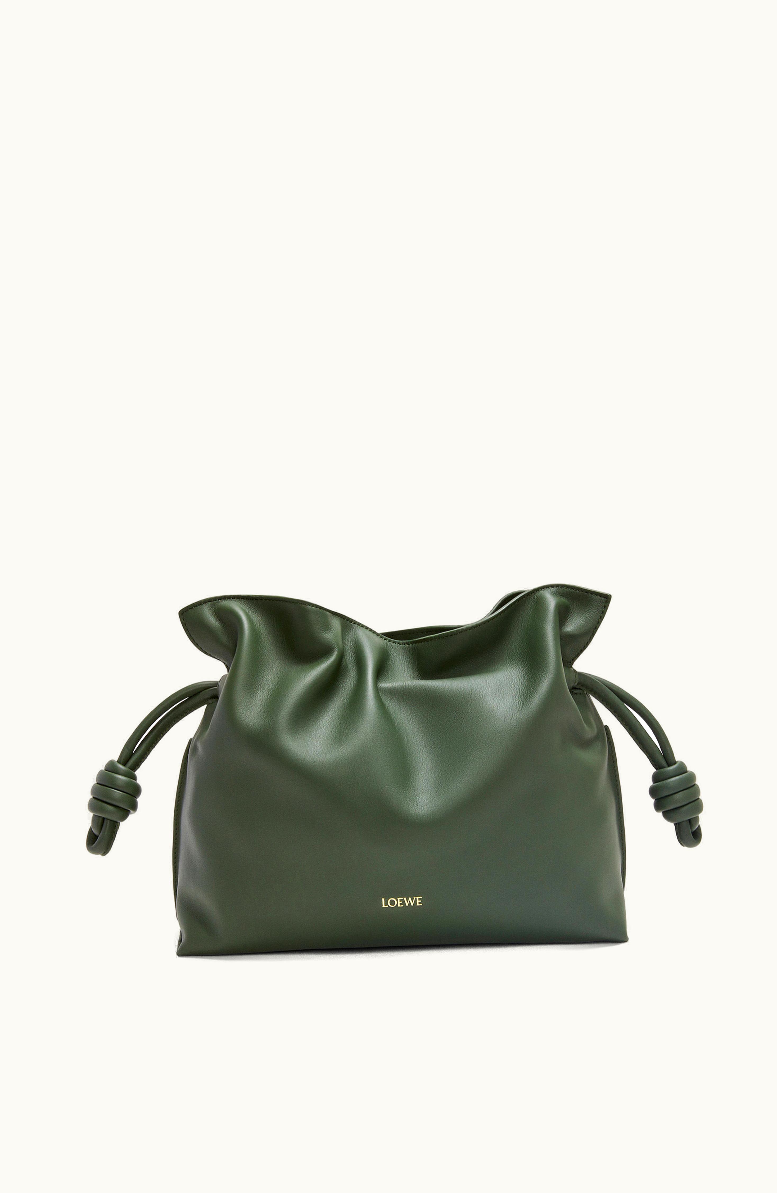 Loewe Loewe Flamenco Clutch In Nappa Calfskin Bottle Green