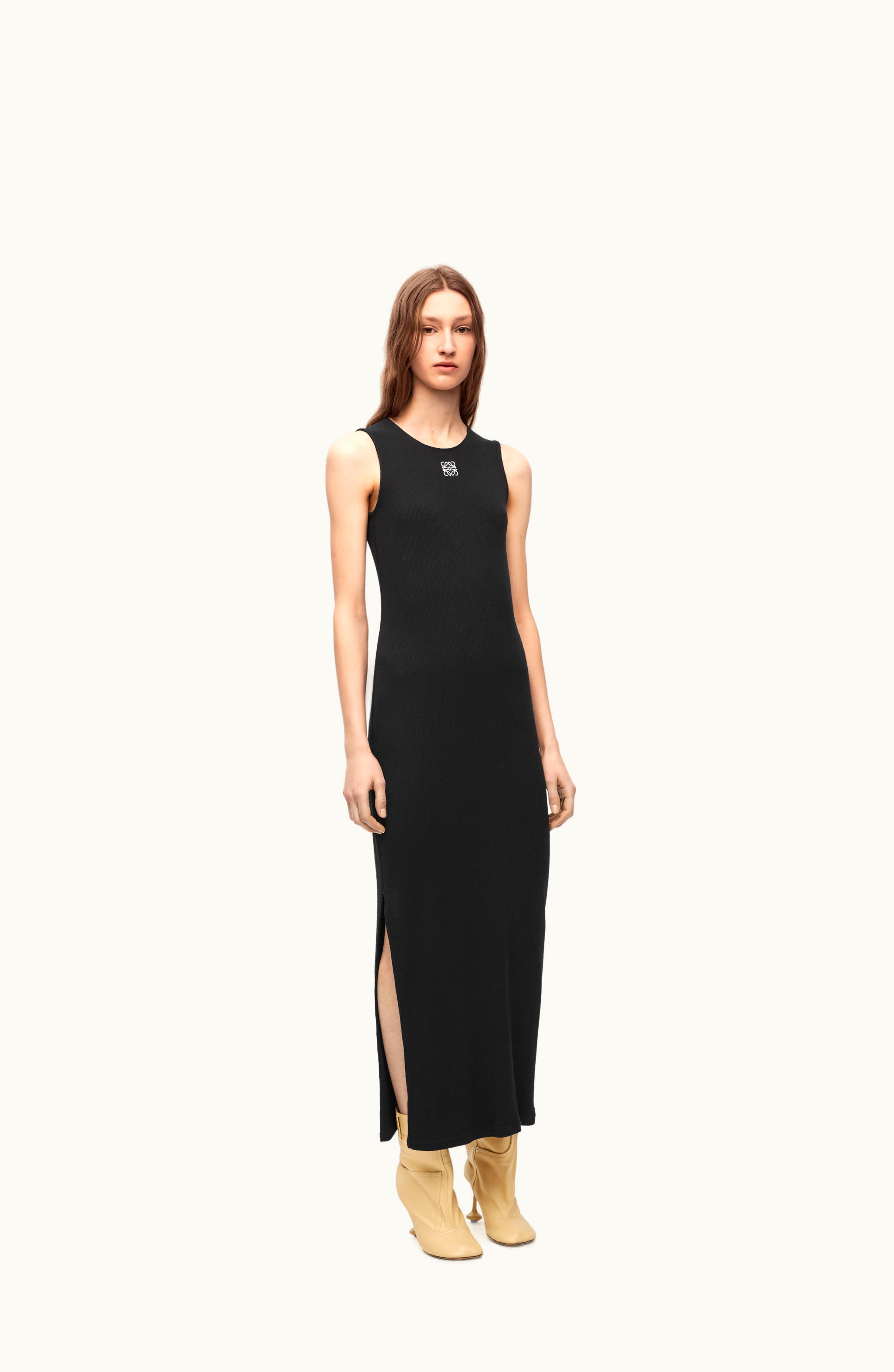 Loewe Loewe Anagram Tank Dress In Cotton Black