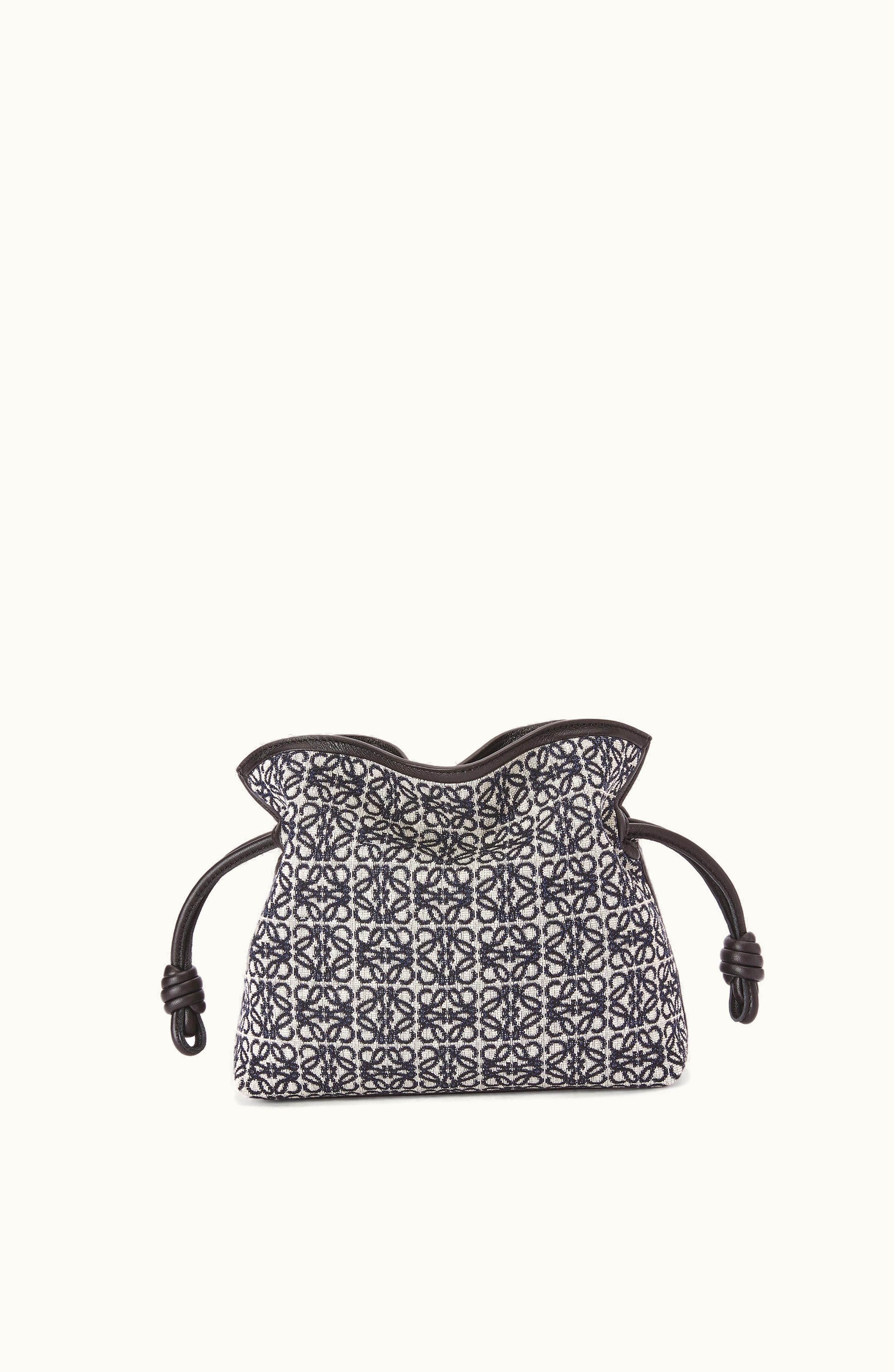 Loewe Loewe Mini Flamenco Clutch In Anagram Jacquard And Calfskin Navy / Black