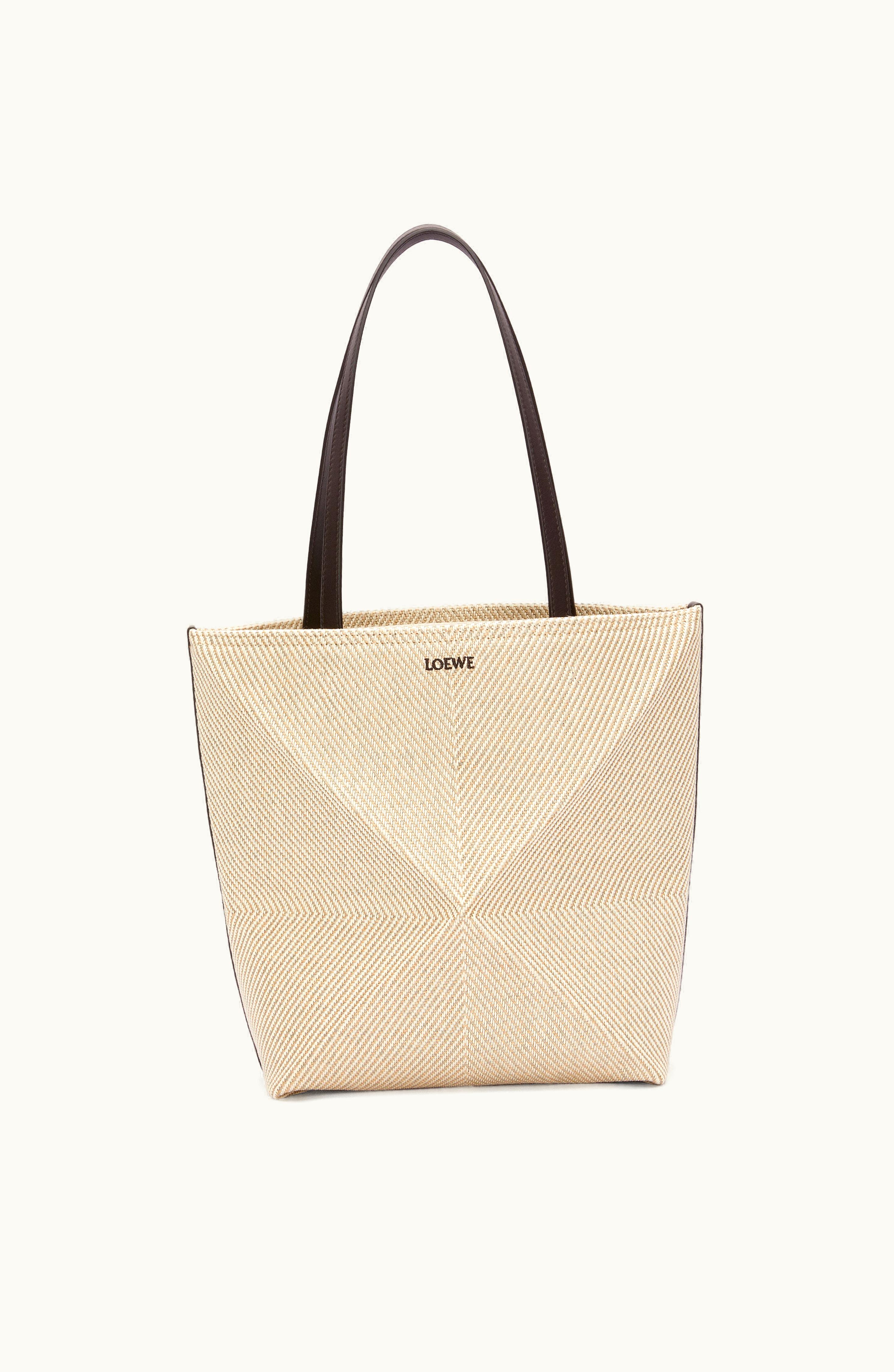 Loewe Loewe Puzzle Fold Tote In Cotton Jacquard Ecru / Natural