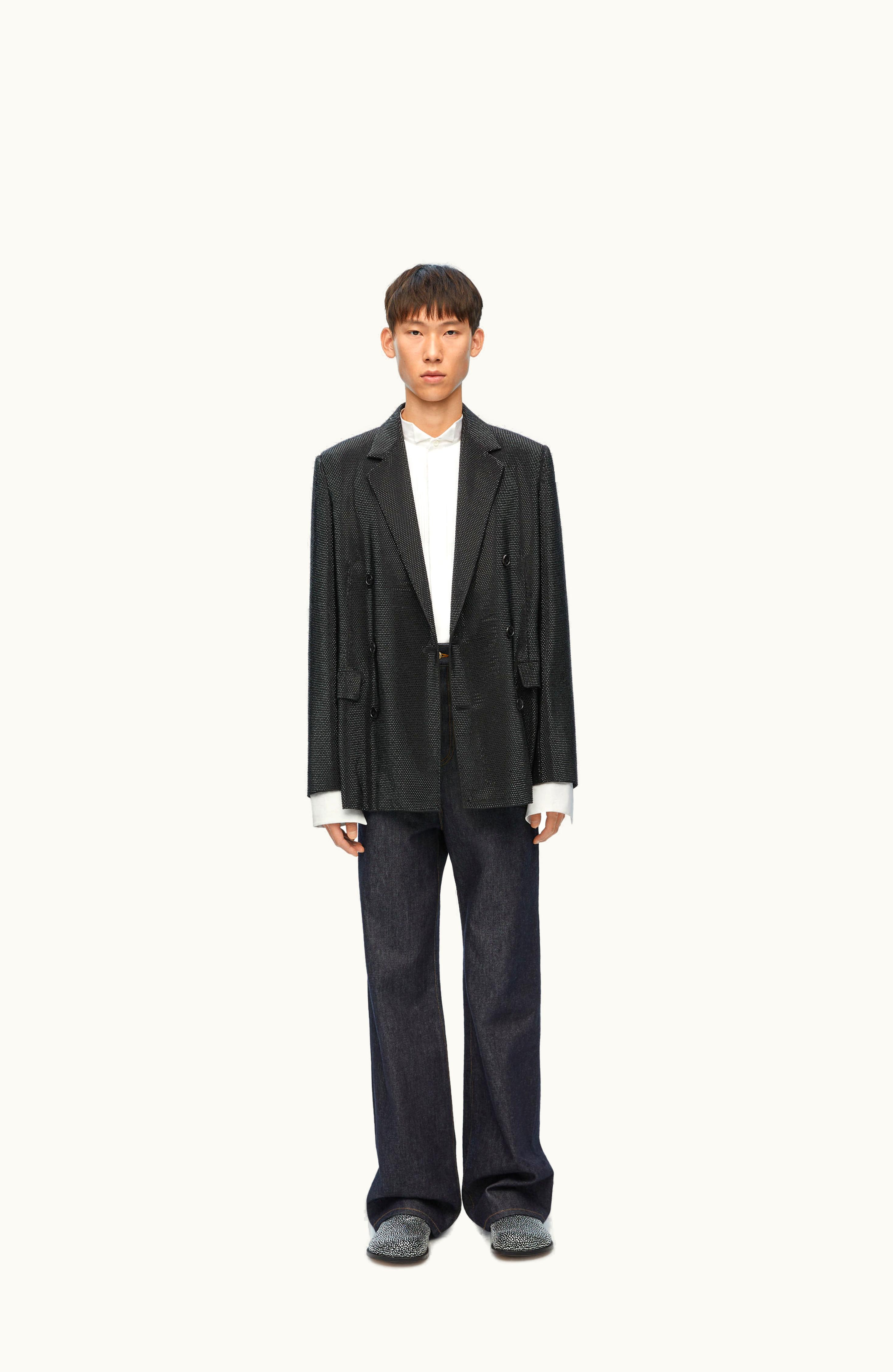 Loewe Loewe Embelisshed Jacket In Wool And Mohair Black