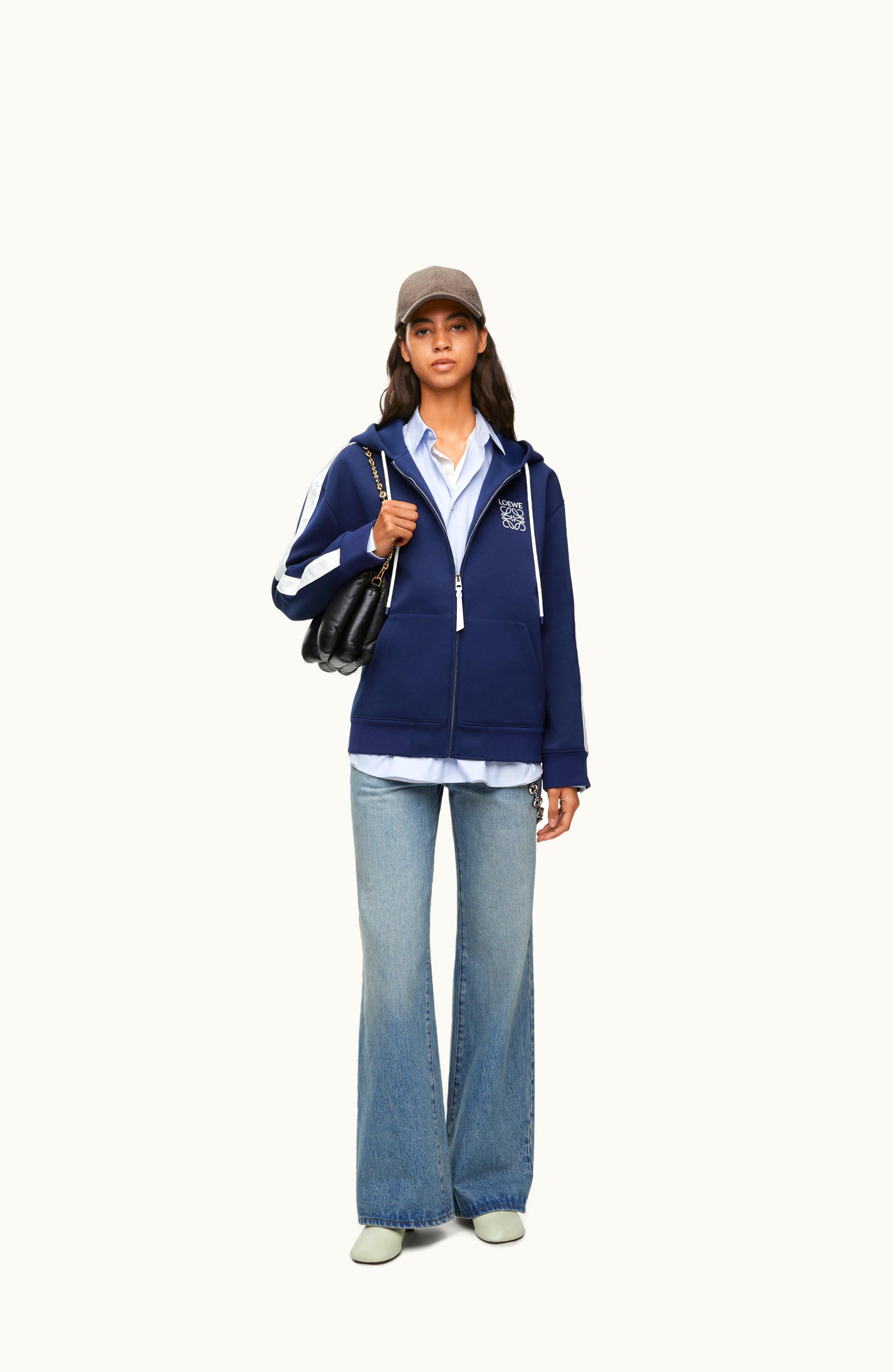 Loewe Loewe Hooded Tracksuit Jacket In Technical Jersey Marine