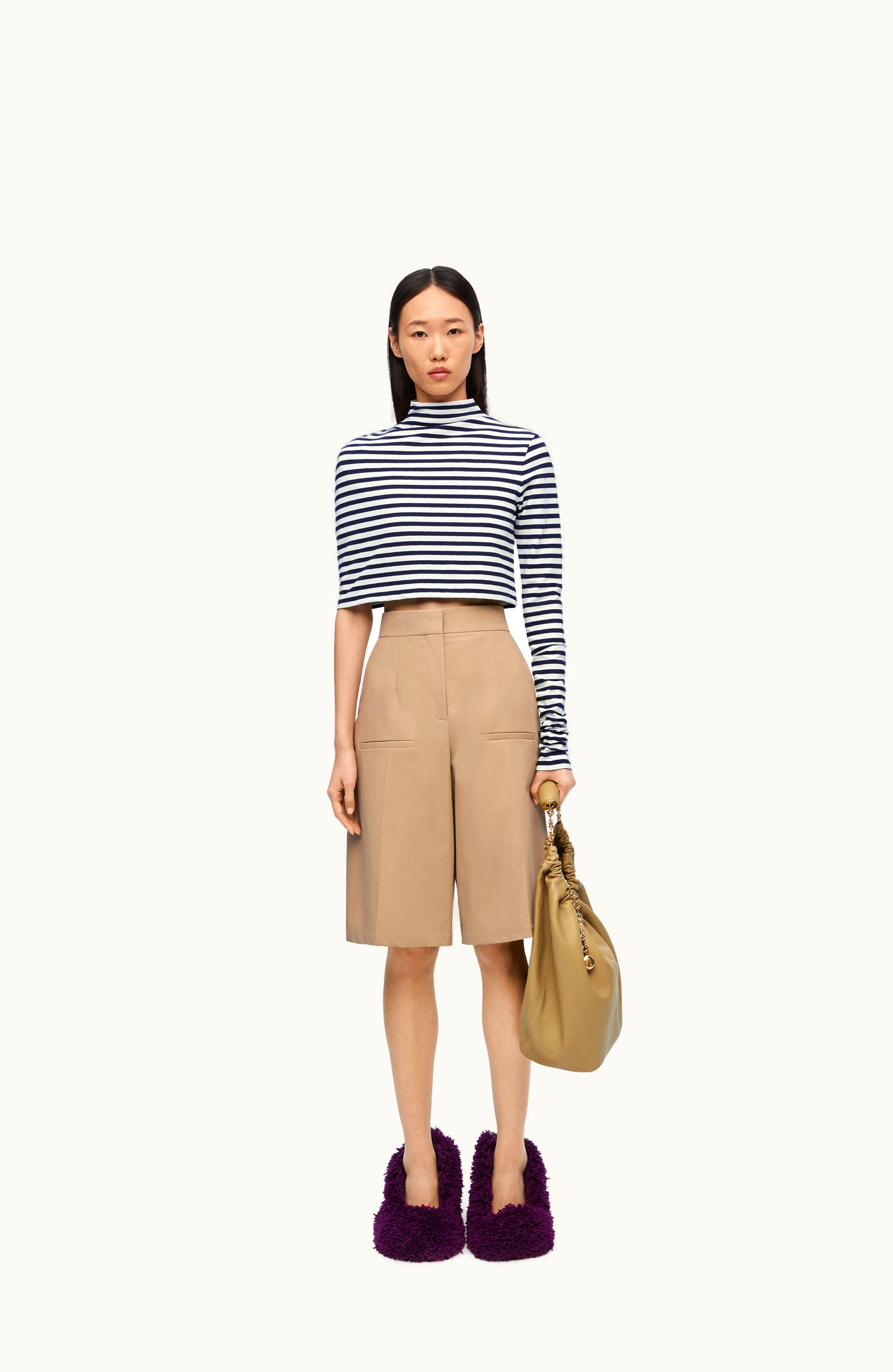 Loewe Loewe Cape Top In Viscose Blend White / Navy