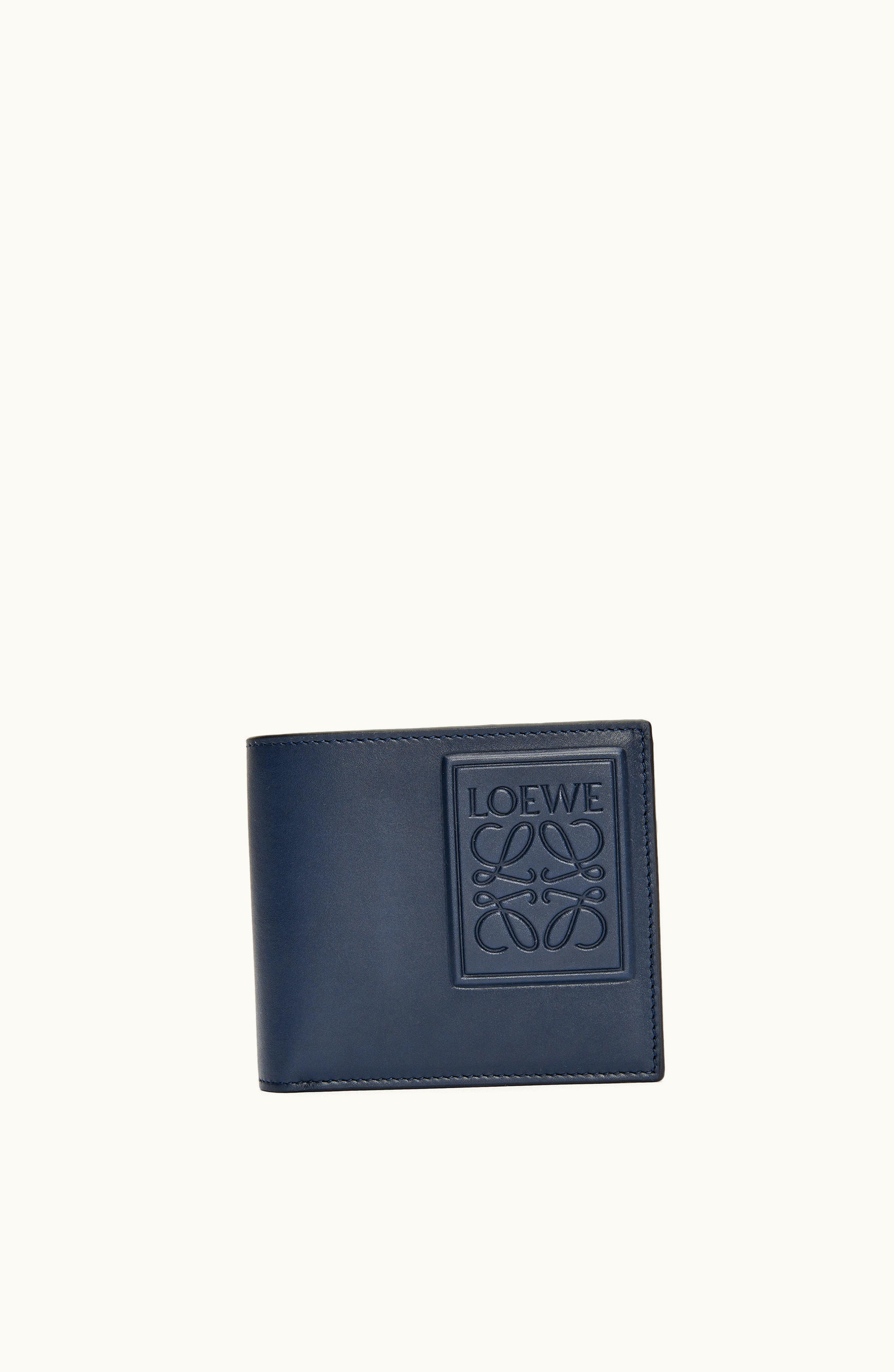 Loewe Loewe Bifold Coin Wallet In Silk Calfskin Deep Navy