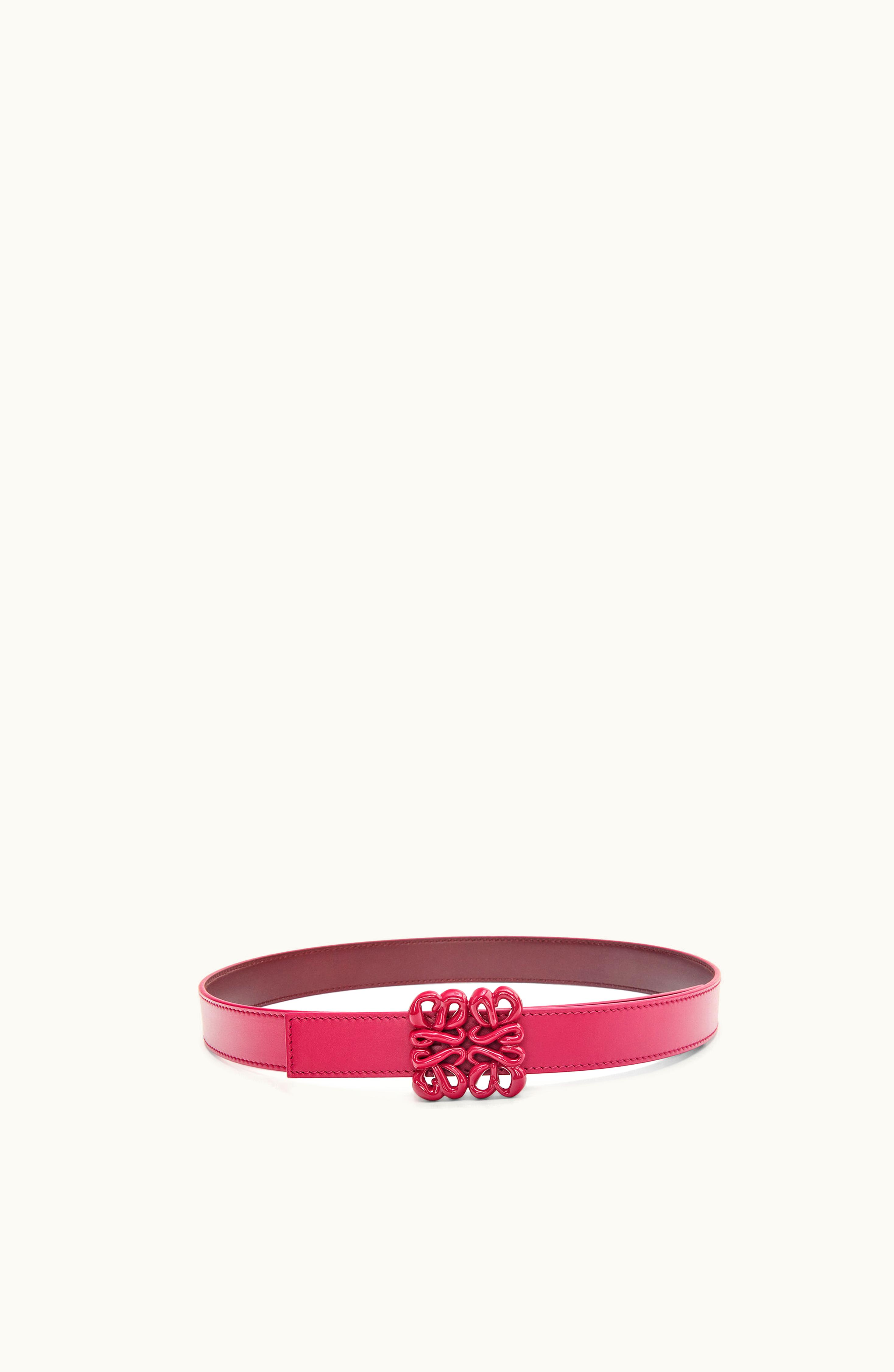 Loewe Loewe Inflated Anagram Belt In Soft Calfskin And Brass Sang De Boeuf Glaze / Ruby Red G