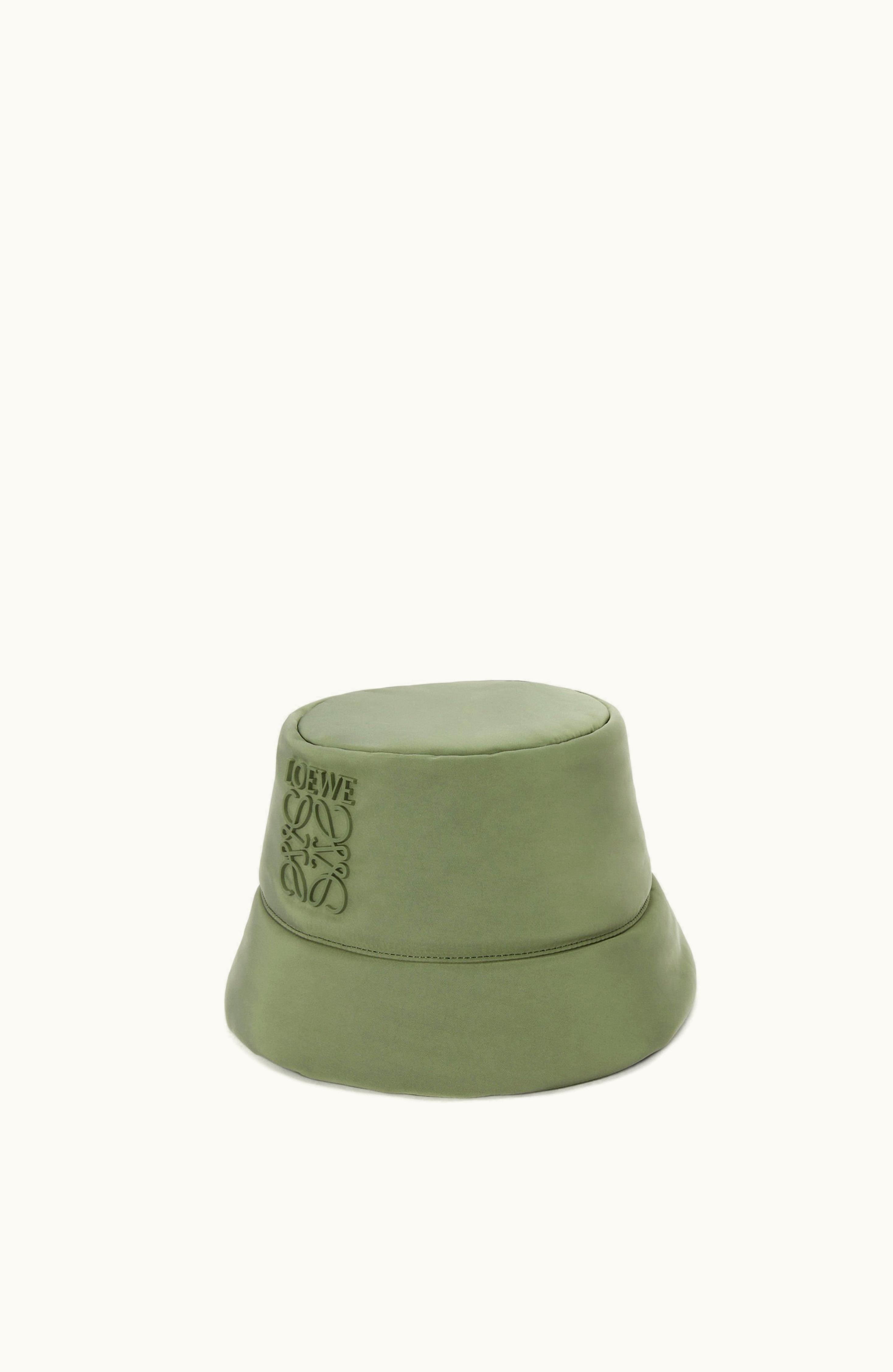 Loewe Loewe Puffer Bucket Hat In Nylon Khaki Green