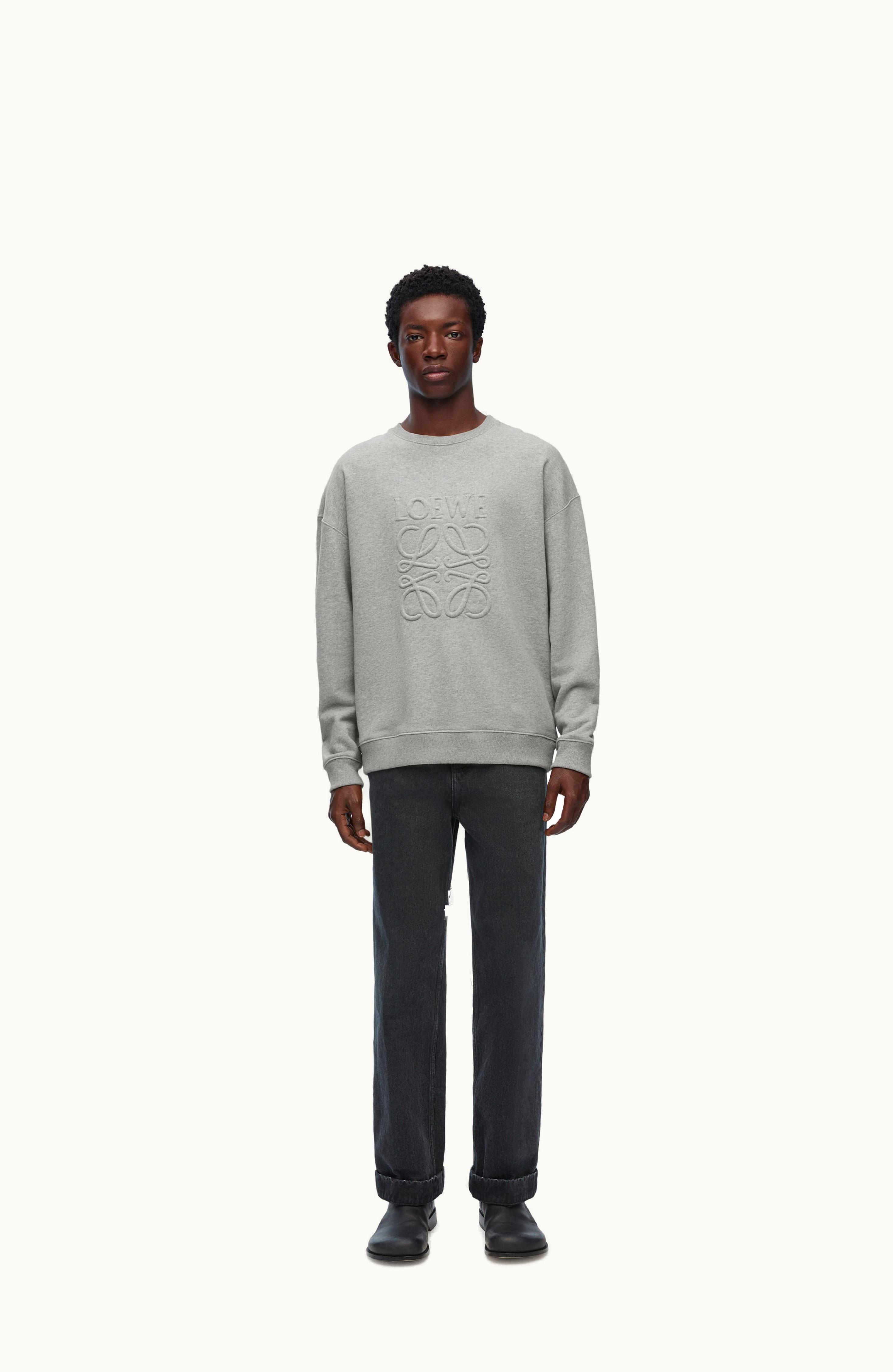 Loewe Loewe Relaxed Fit Sweatshirt In Cotton Grey Melange
