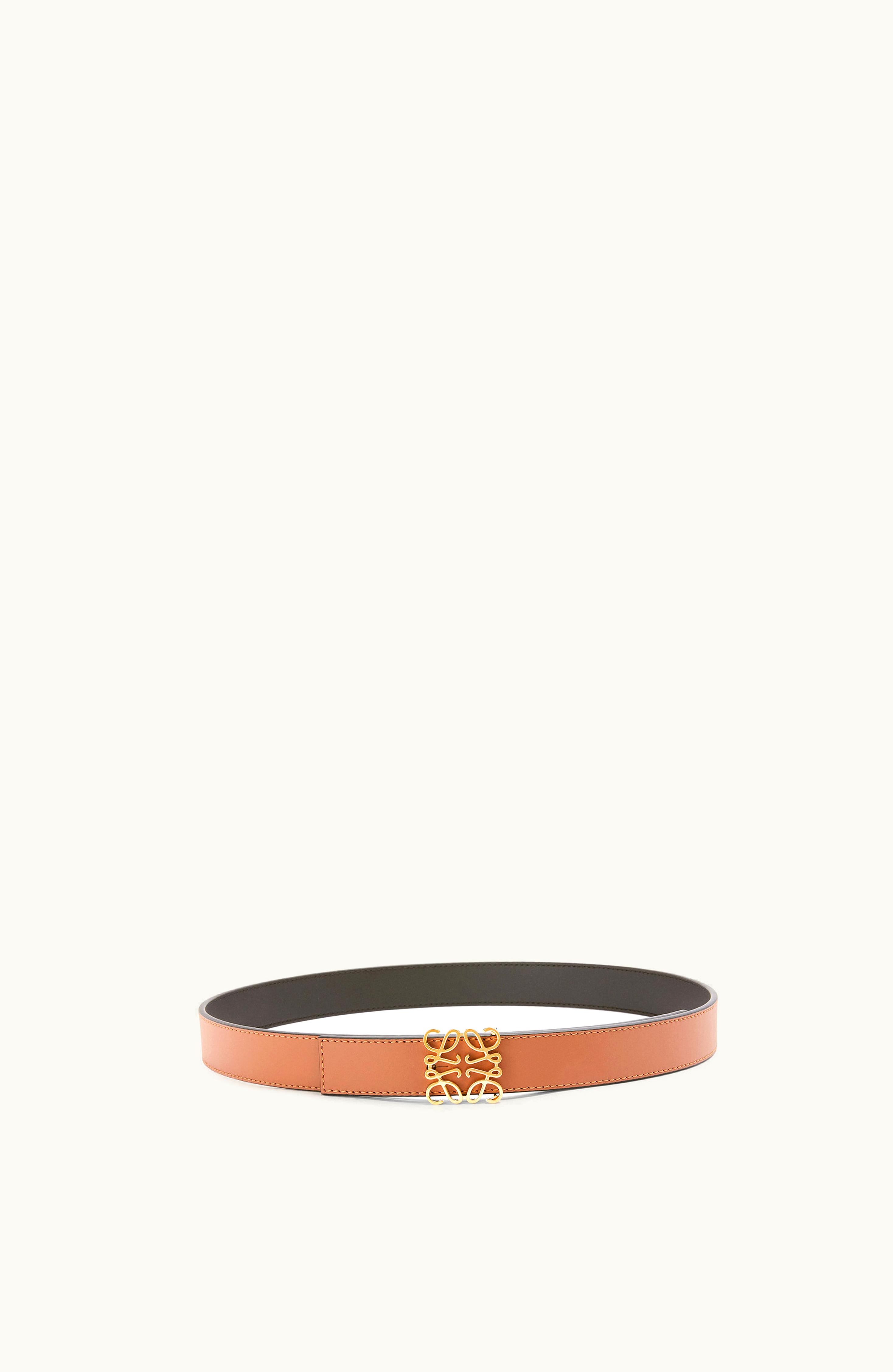 Loewe Loewe Anagram Reversible Belt In Smooth Calfskin Tan / Black / Gold
