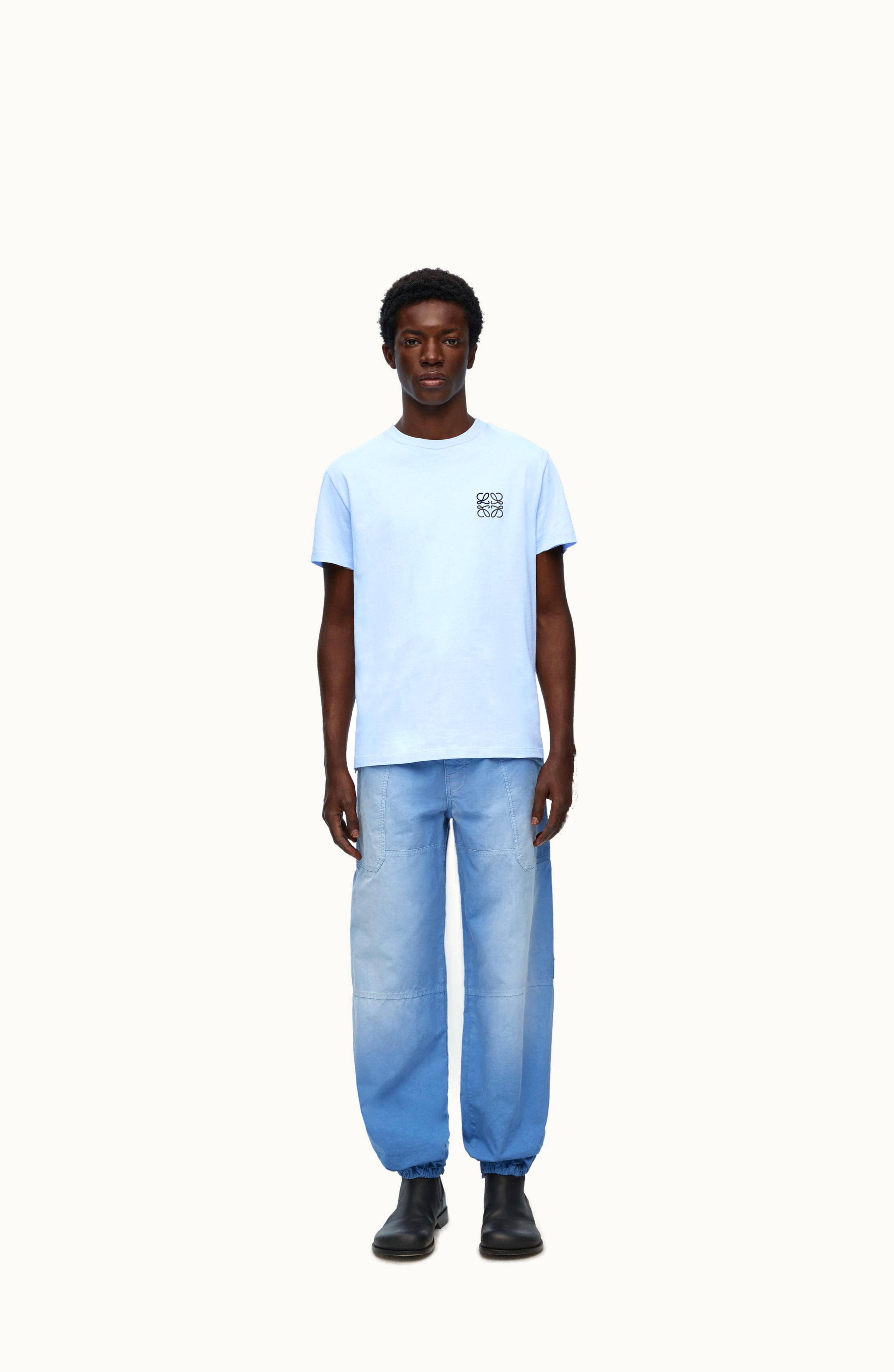 Loewe Loewe Regular Fit T-shirt In Cotton Soft Blue