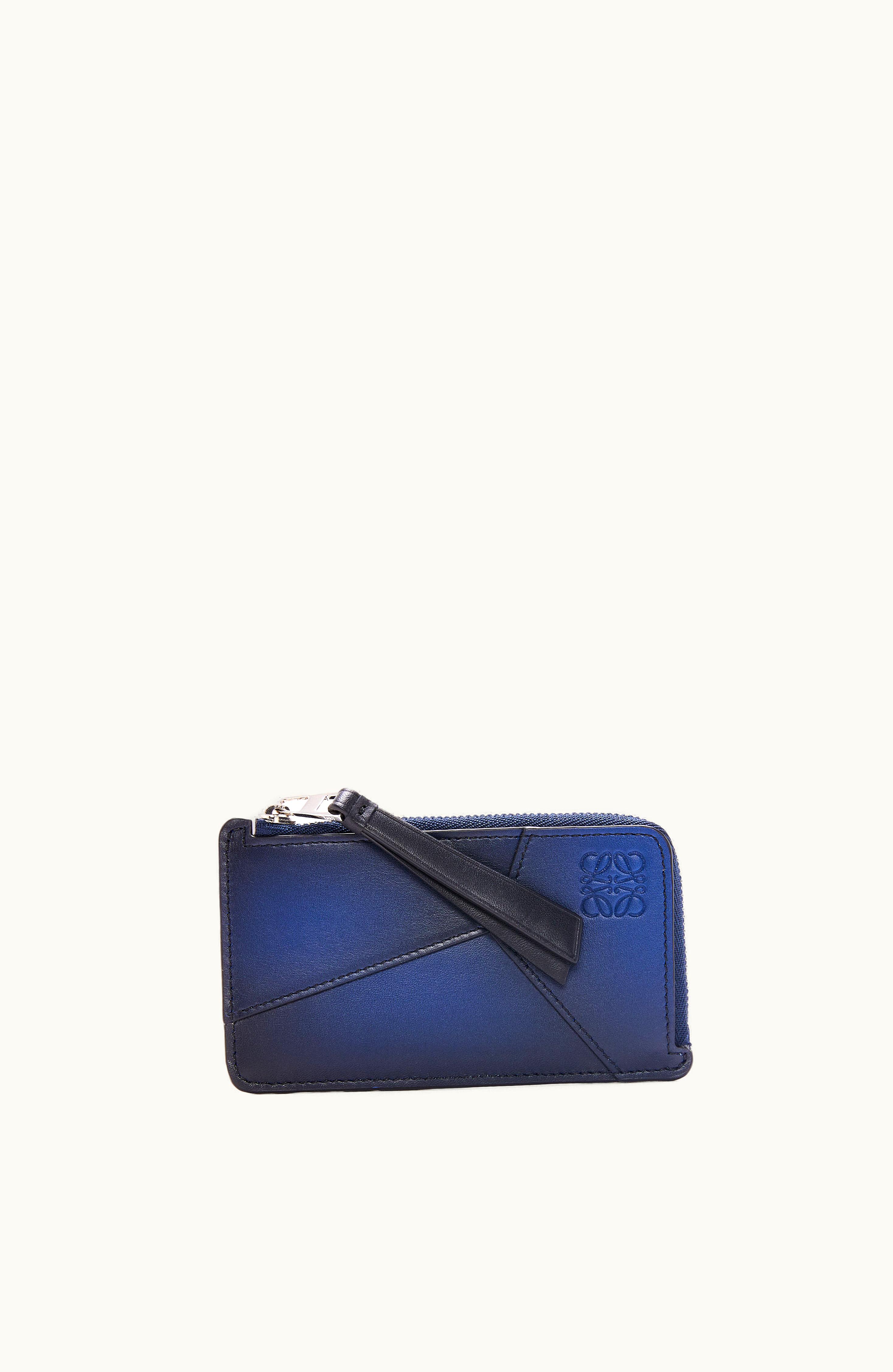 Loewe Loewe Puzzle Coin Cardholder In Silk Calfskin Navy Blue