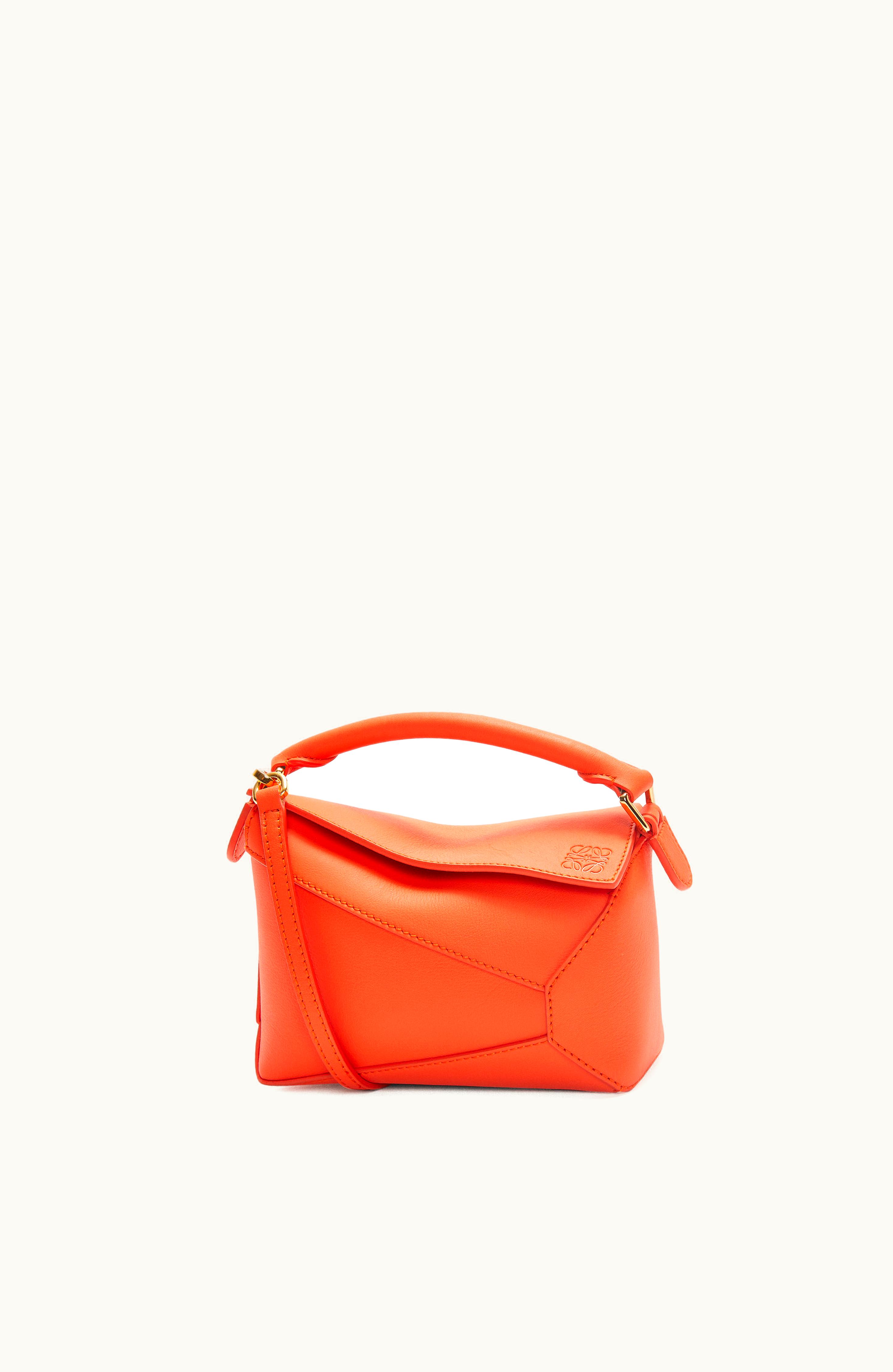 Loewe Loewe Mini Puzzle Bag In Classic Calfskin Vivid Orange