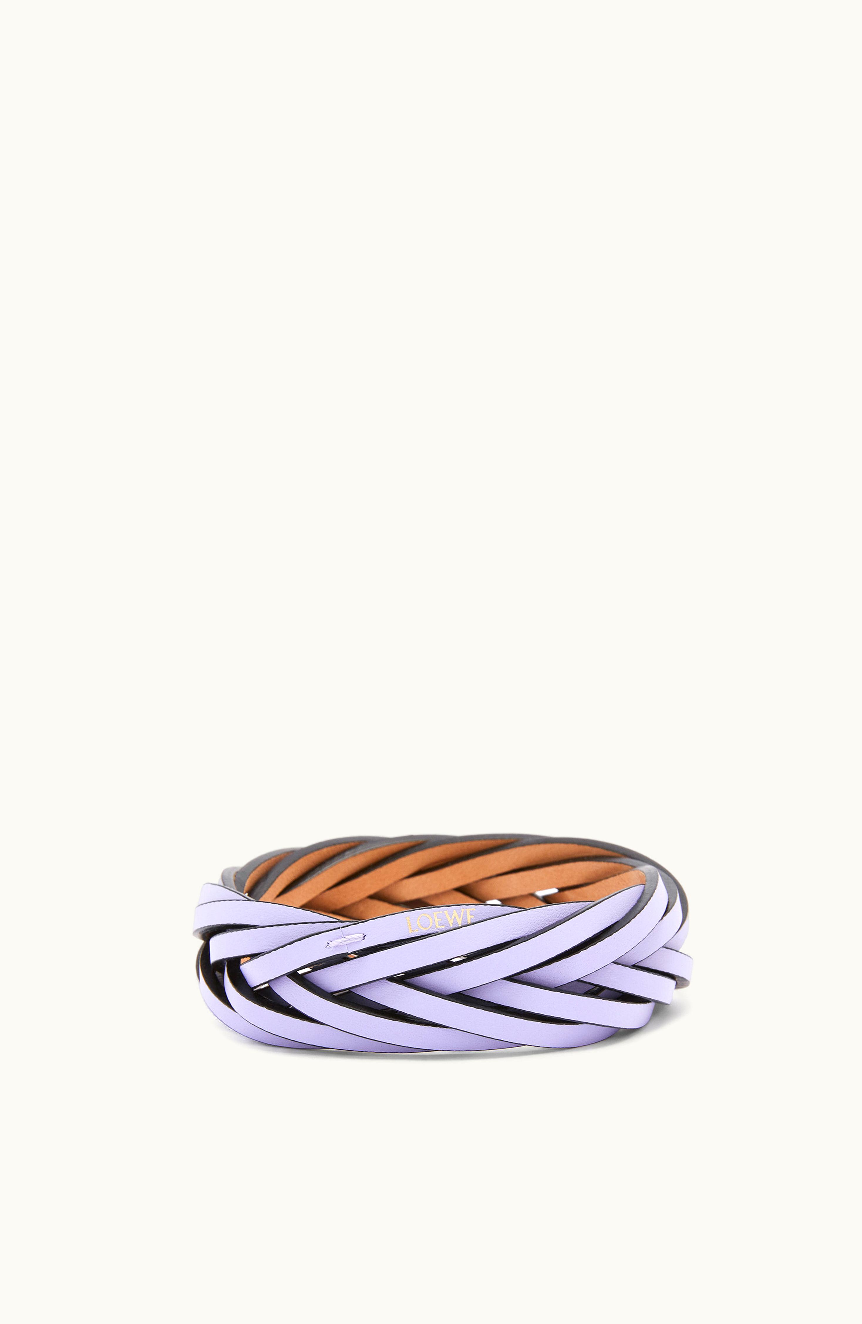 Loewe Loewe Braided Bangle In Classic Calfskin Bright Lavender