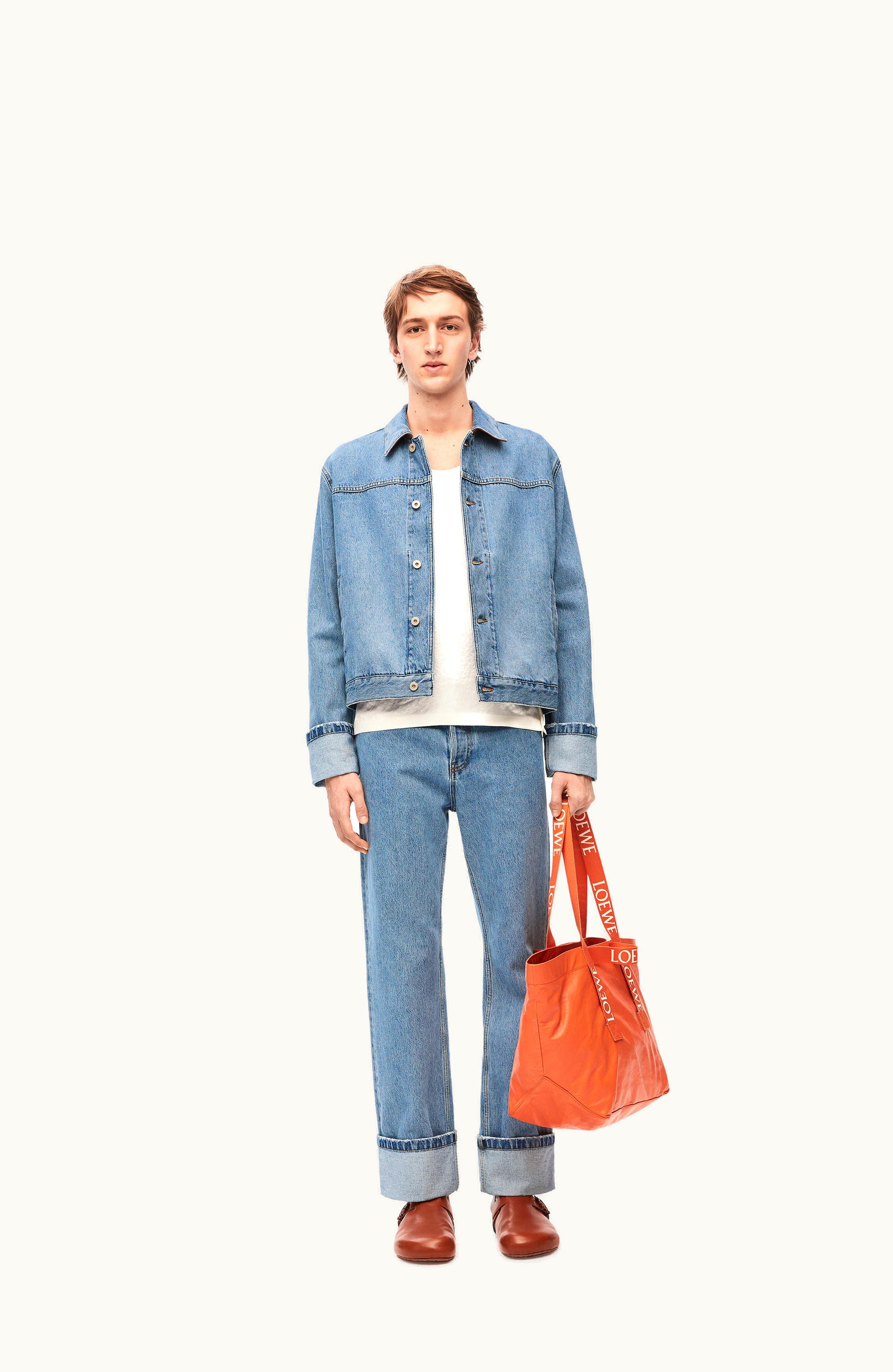 Loewe Loewe Fisherman turn-up Jeans In Denim Light Denim