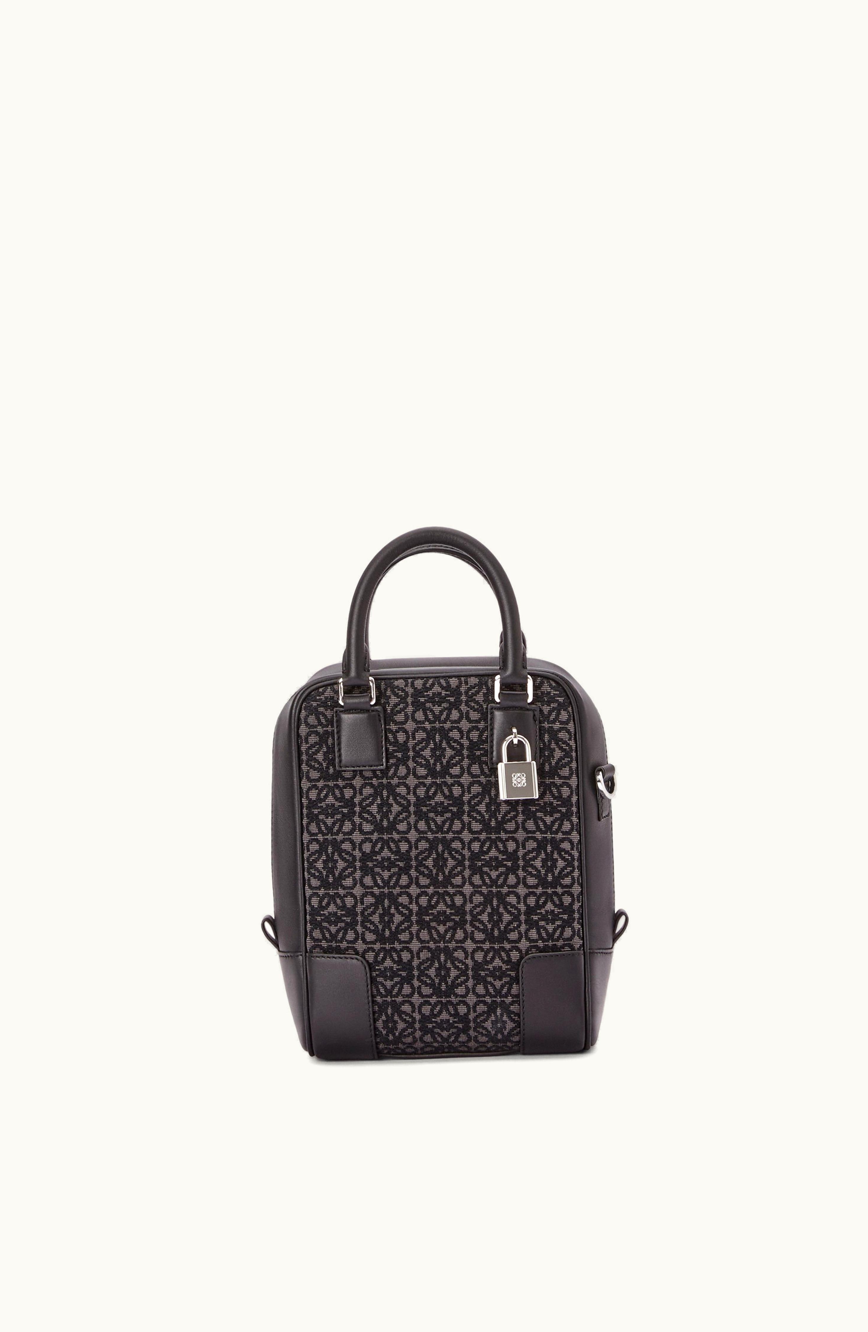 Loewe Loewe Amazona 15 In Anagram Jacquard And Calfskin Anthracite / Black