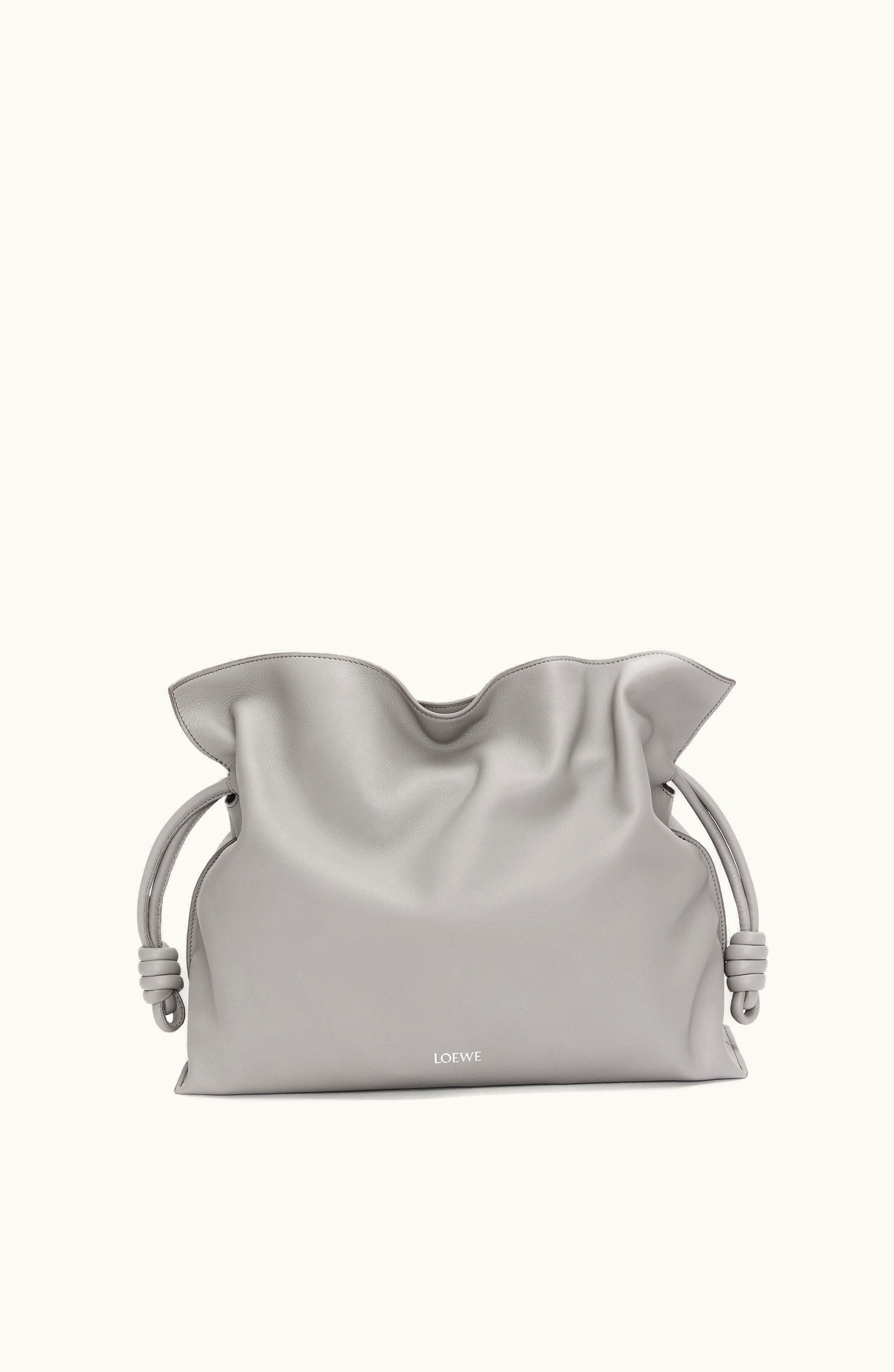 Loewe Loewe Large Flamenco Clutch In Nappa Calfskin Pearl Grey