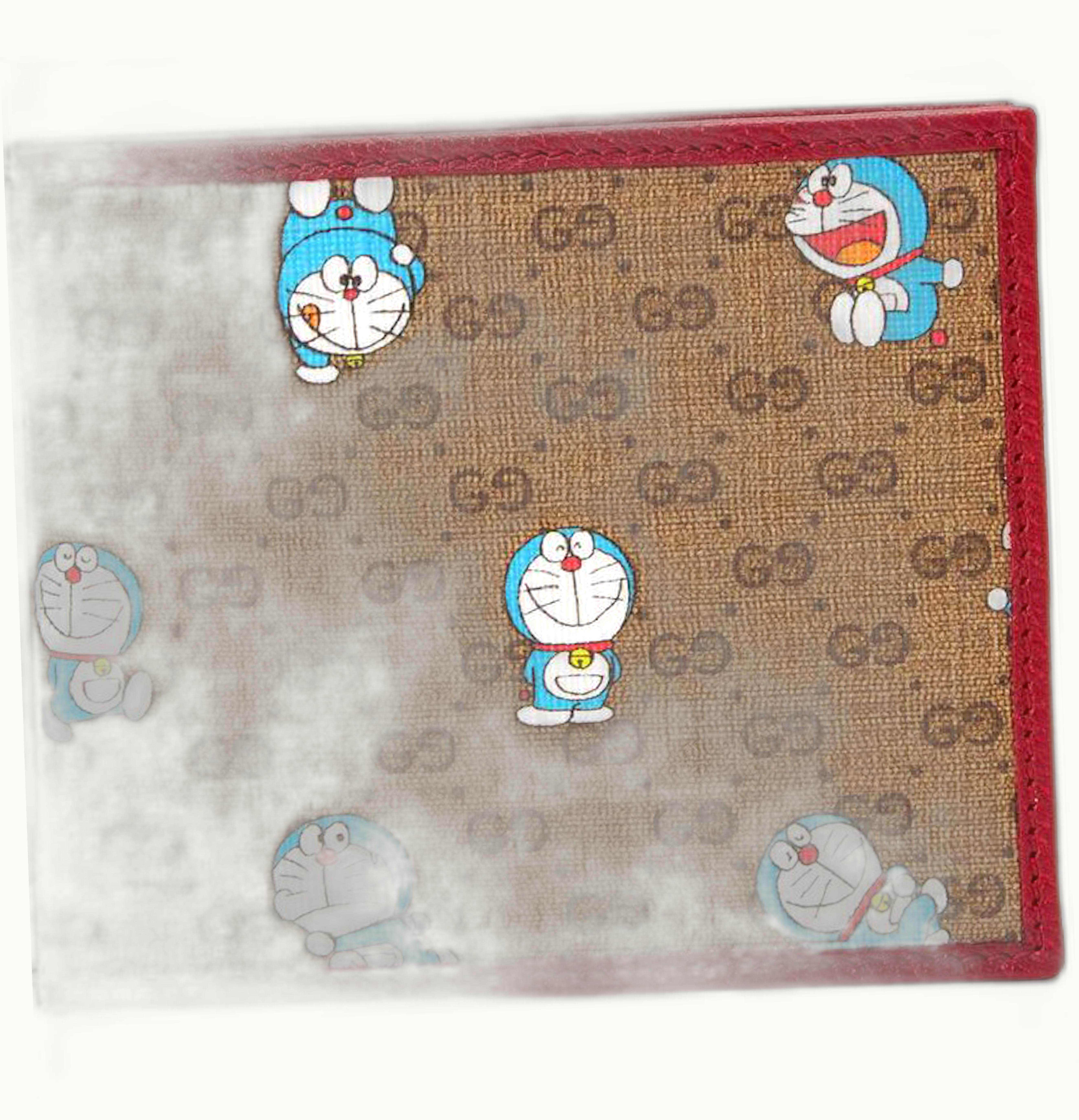 Gucci Gucci x Doraemon Bi fold Wallet Ebony Beige