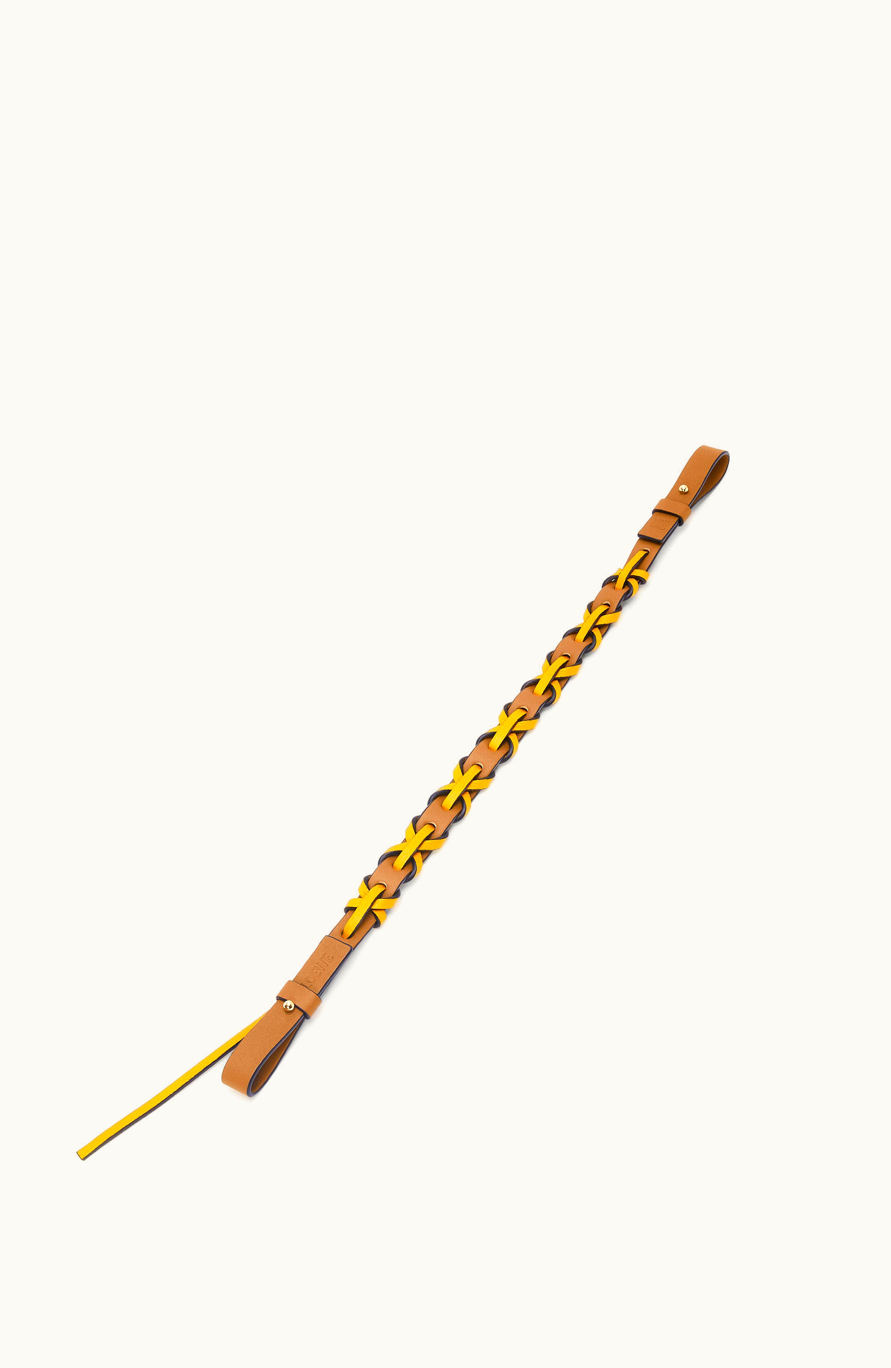 Loewe Loewe Braided Strap In Classic Calfskin Oak / Sunflower