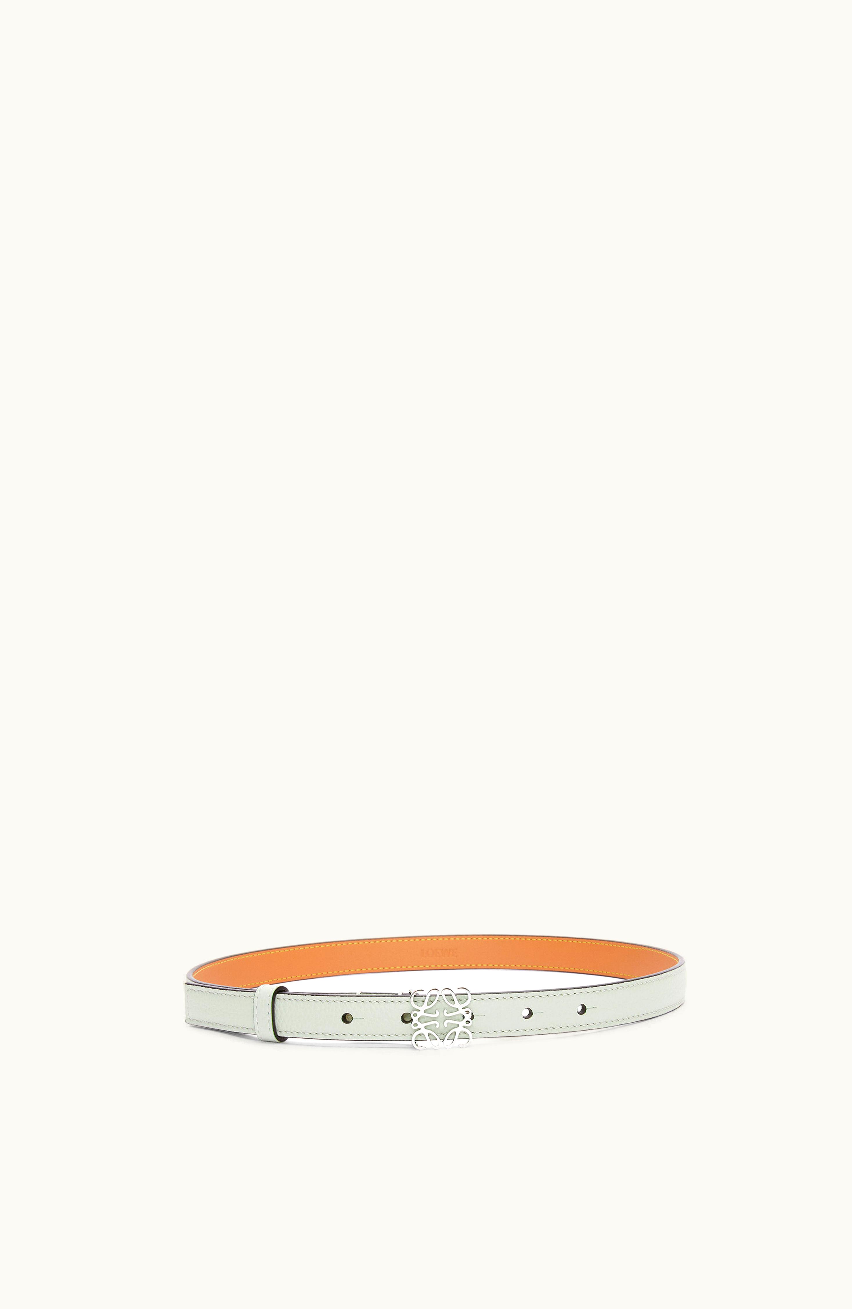 Loewe Loewe Anagram Belt In Soft Grained Calfskin And Brass Light Celadon / Palladio
