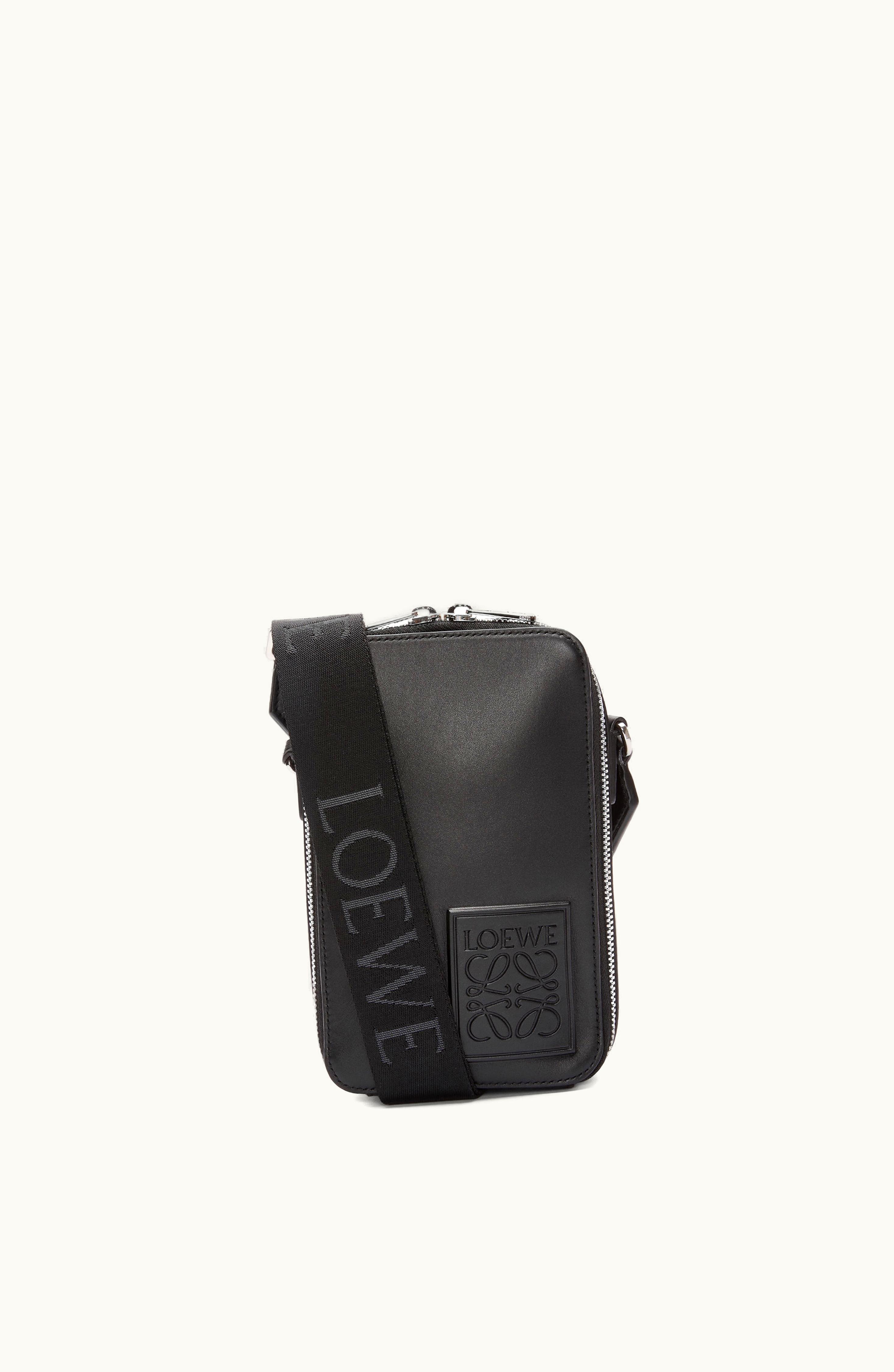 Loewe Loewe Vertical Crossbody Pocket In Satin Calfskin Black
