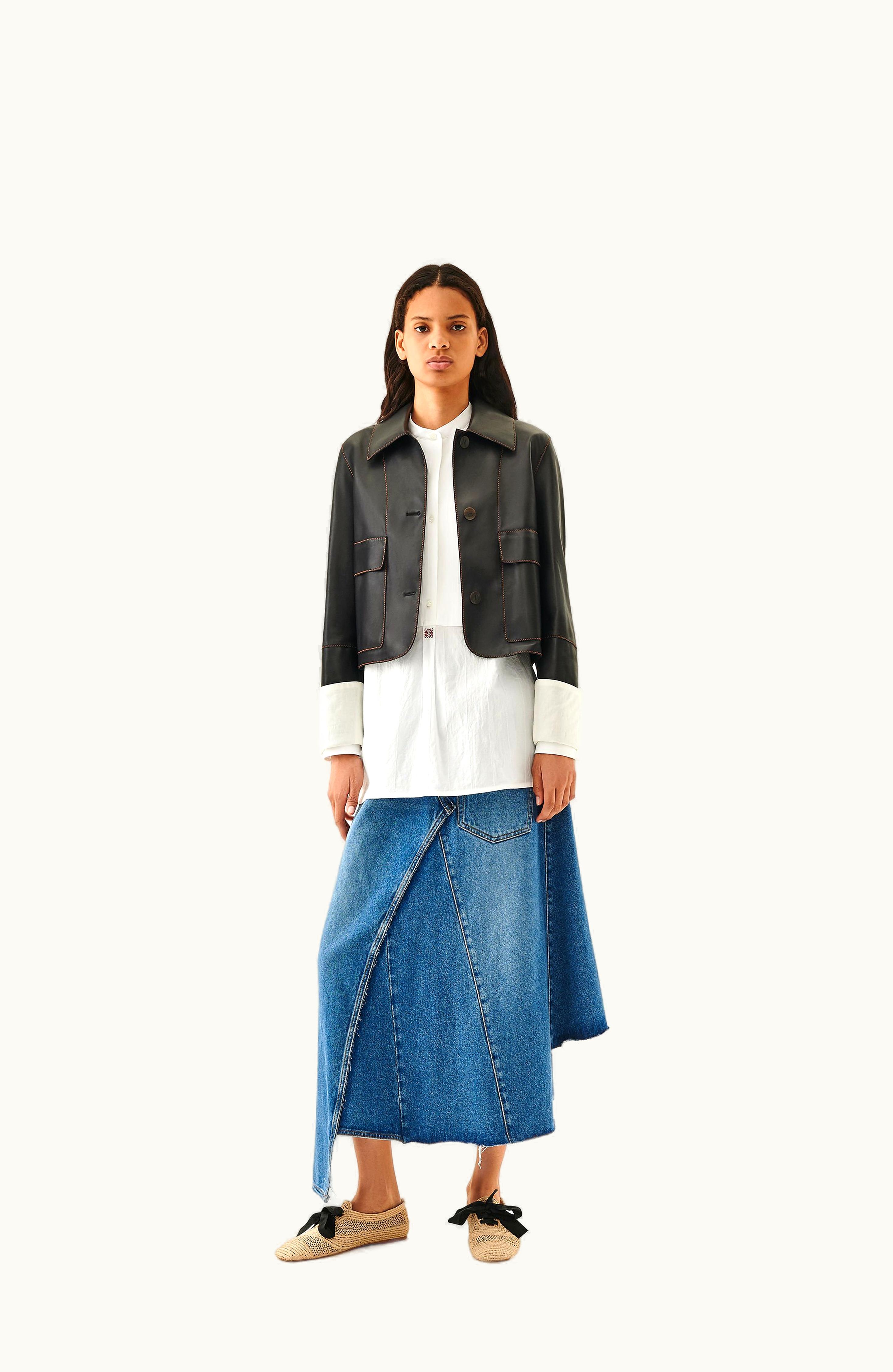 Loewe Loewe Turn-up Jacket In Nappa Lambskin Black S1288220CL-1100