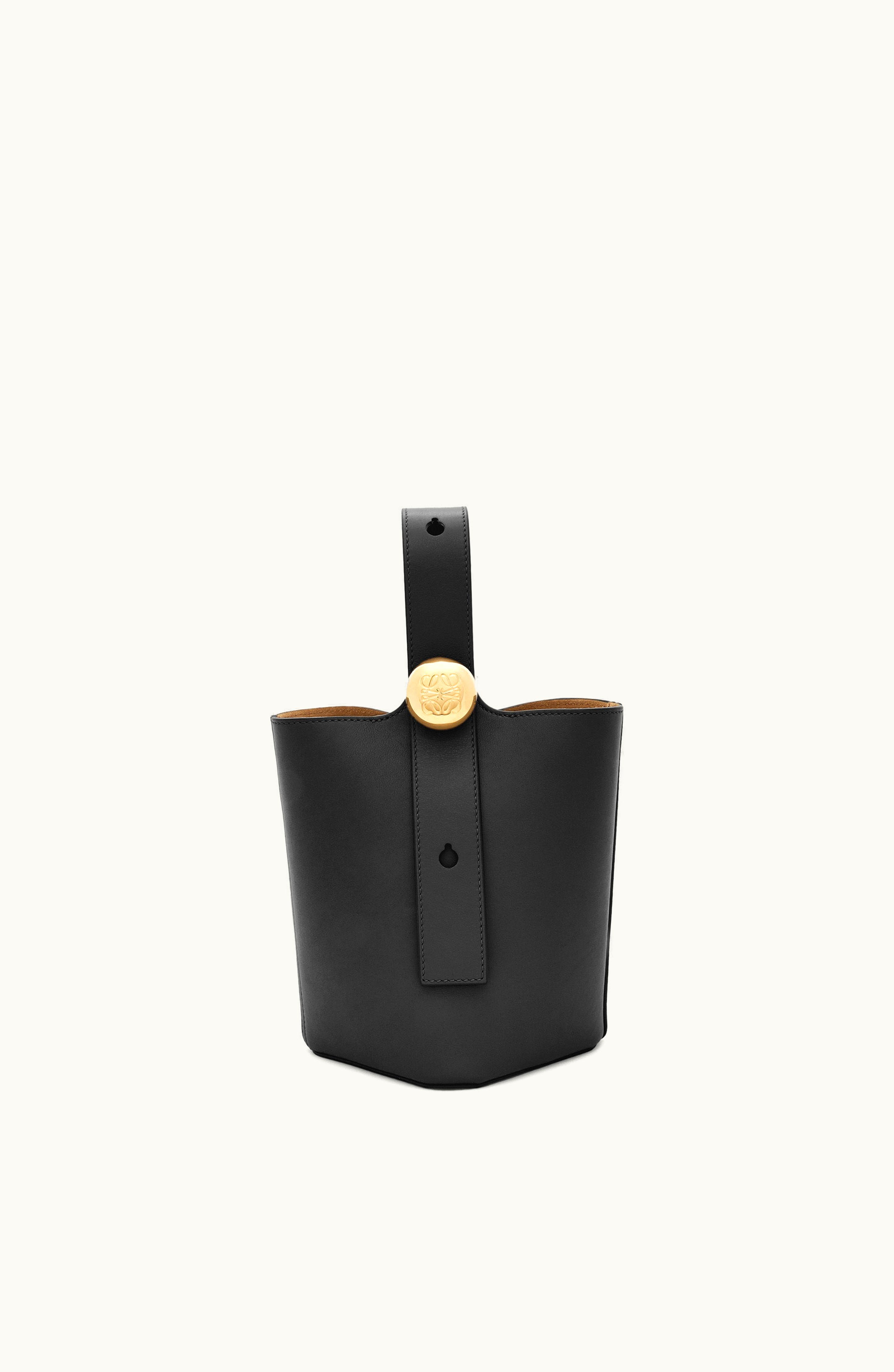 Loewe Loewe Mini Pebble Bucket Bag In Mellow Calfskin Black