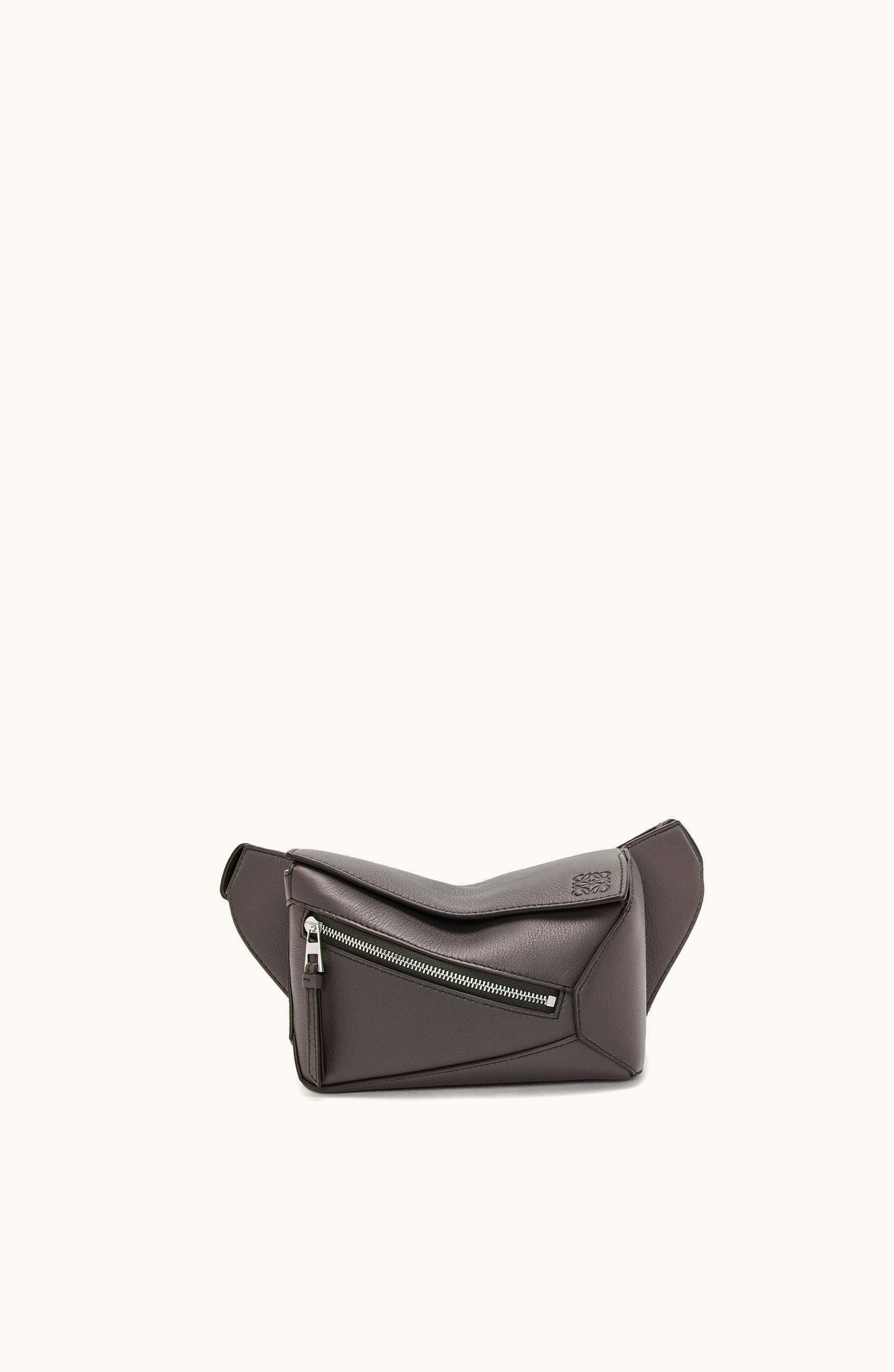 Loewe Loewe Mini Puzzle Bumbag In Classic Calfskin Dark Grey