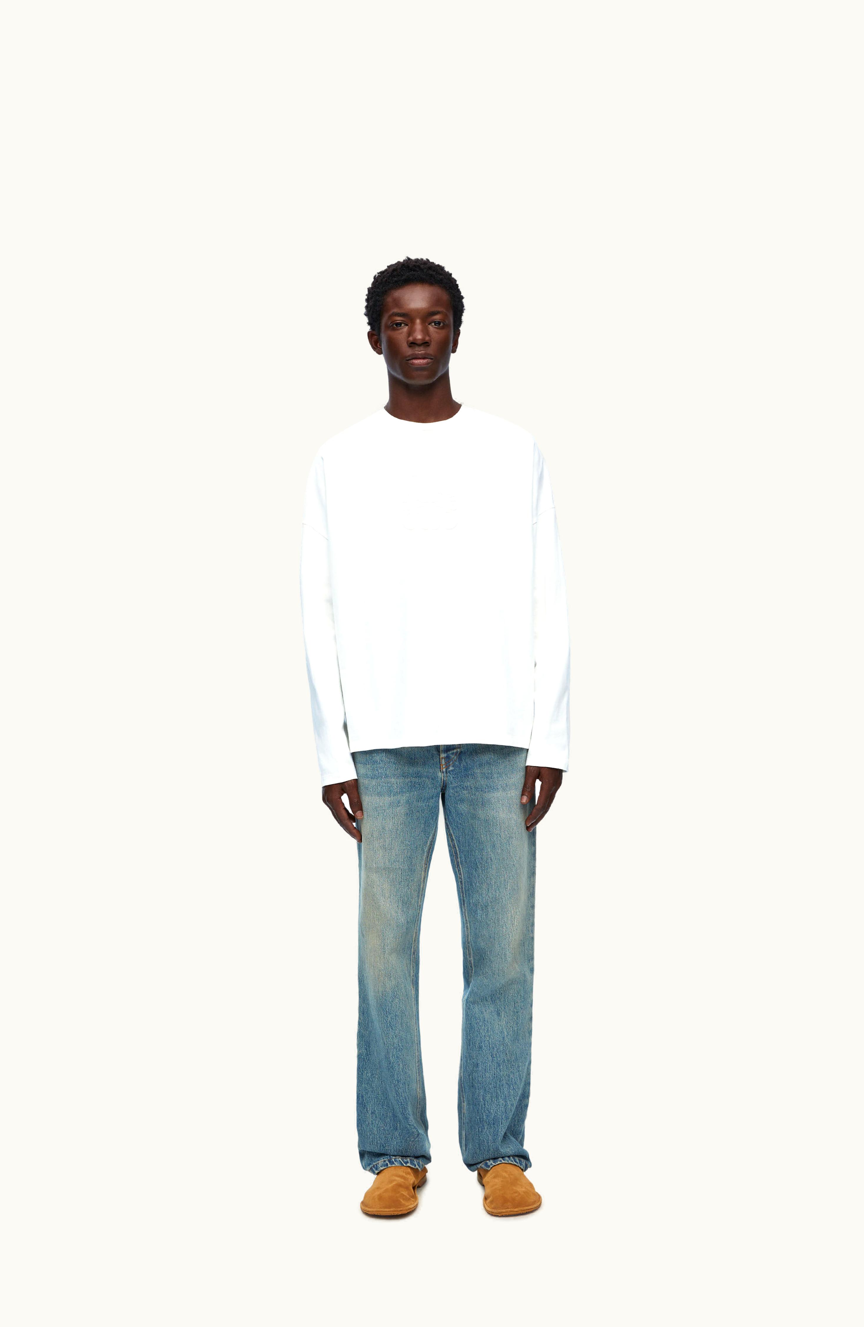 Loewe Loewe Loose Fit Long Sleeve T-shirt In Cotton White
