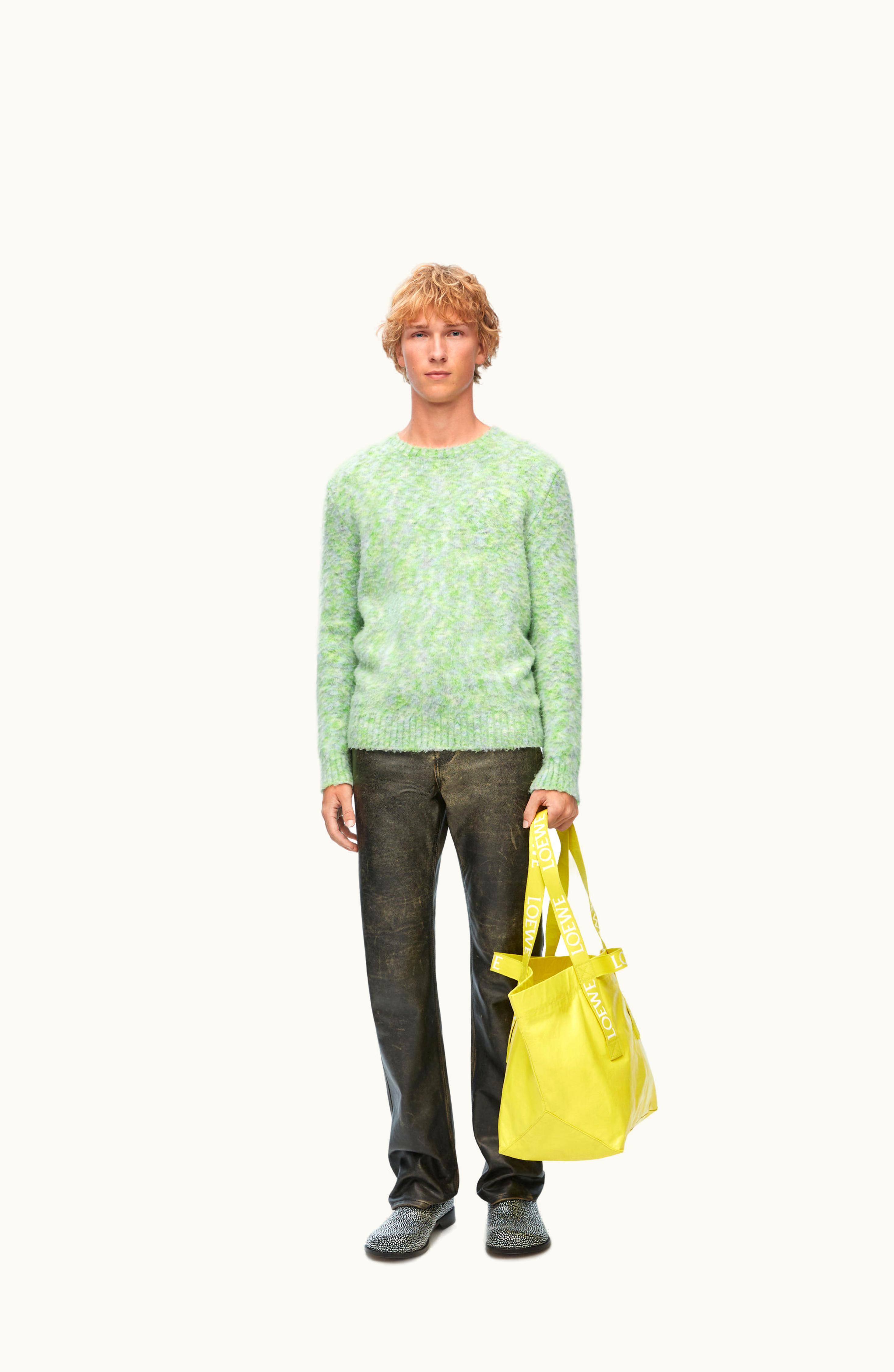 Loewe Loewe Sweater In Wool Blend Blue / Green / White