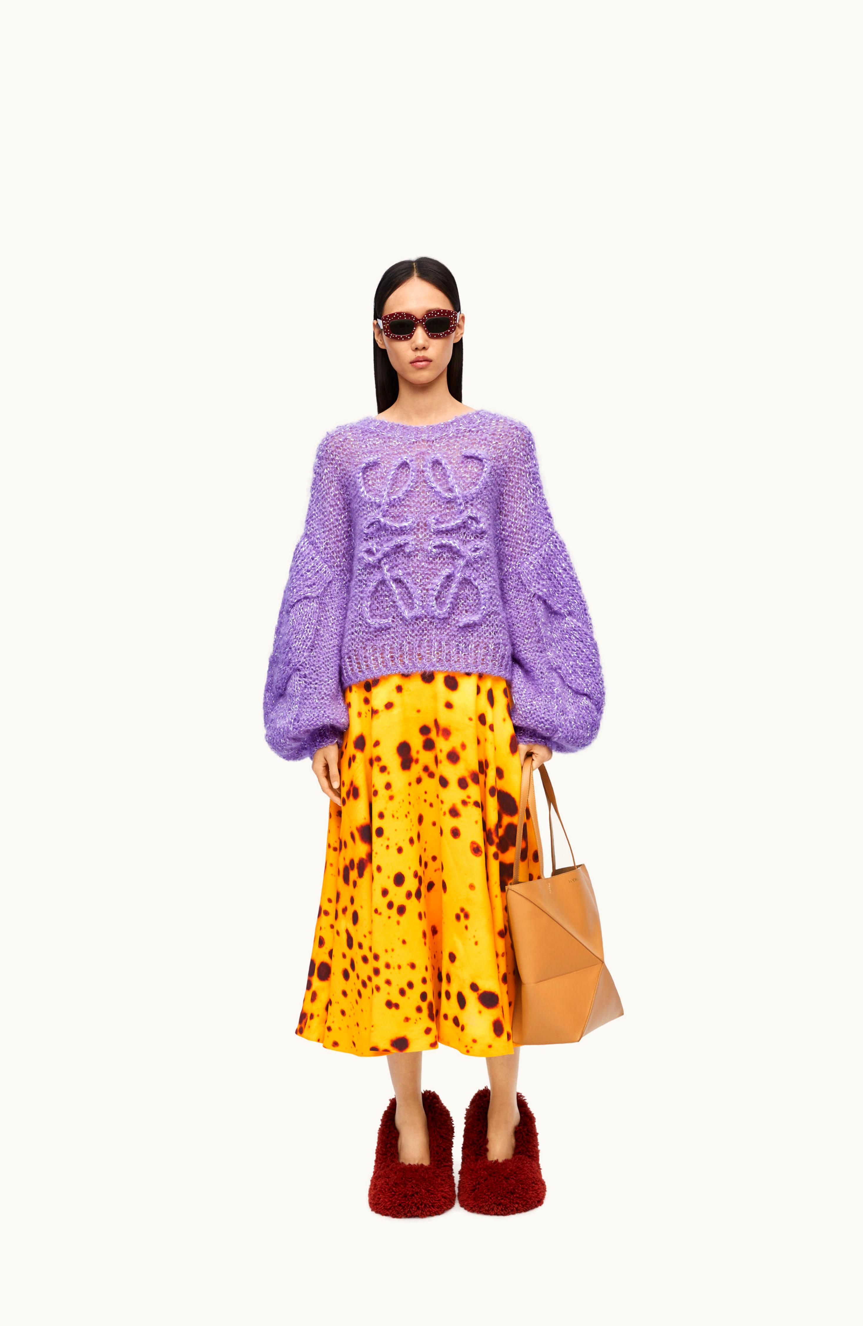 Loewe Loewe Skirt In Viscose Yellow Gold / Multicolor