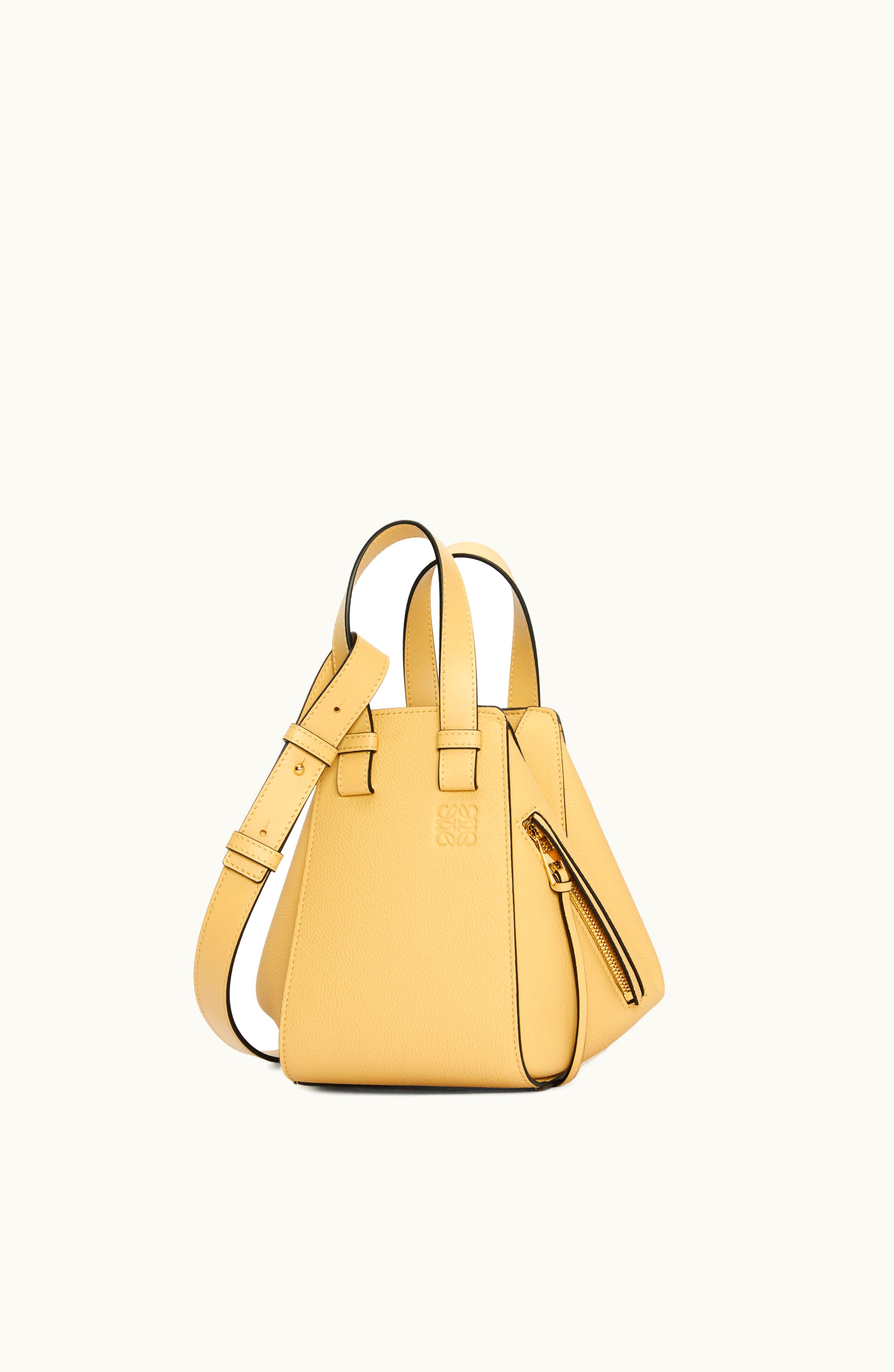 Loewe Loewe Compact Hammock Bag In Soft Grained Calfskin Dark Butter