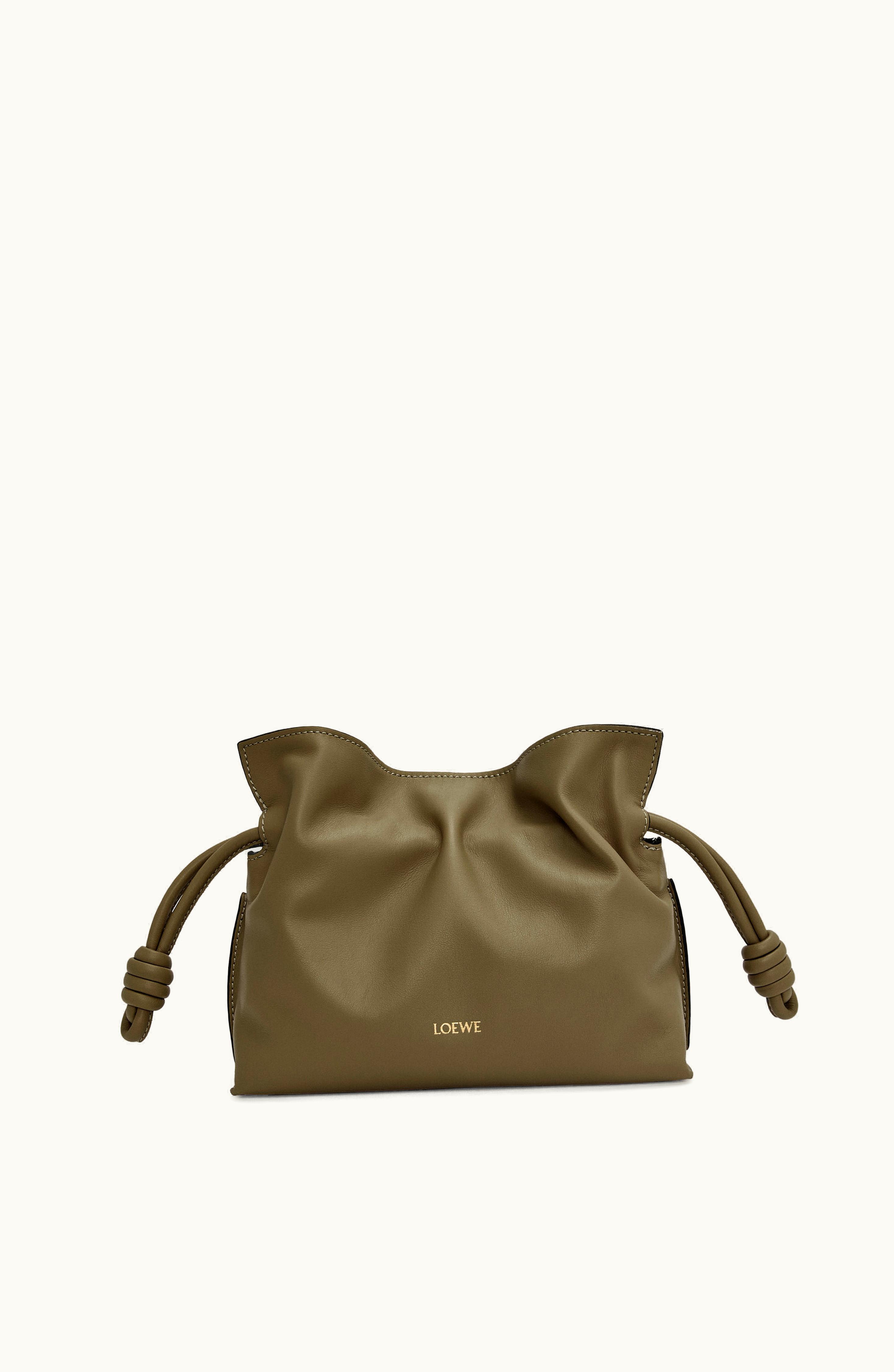 Loewe Loewe Mini Flamenco Clutch In Nappa Calfskin Dark Khaki Green