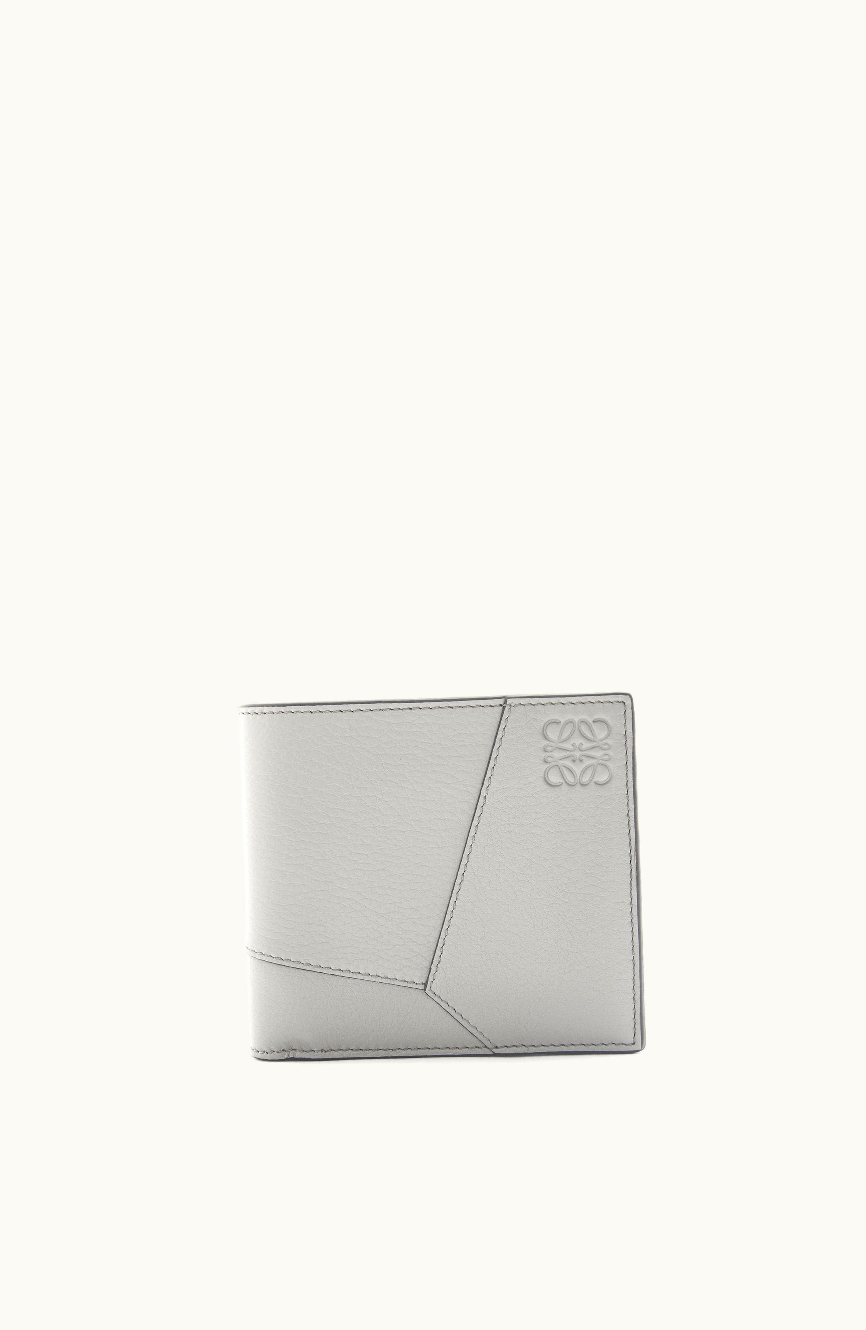 Loewe Loewe Puzzle Bifold Wallet In Classic Calfskin Asphalt Grey