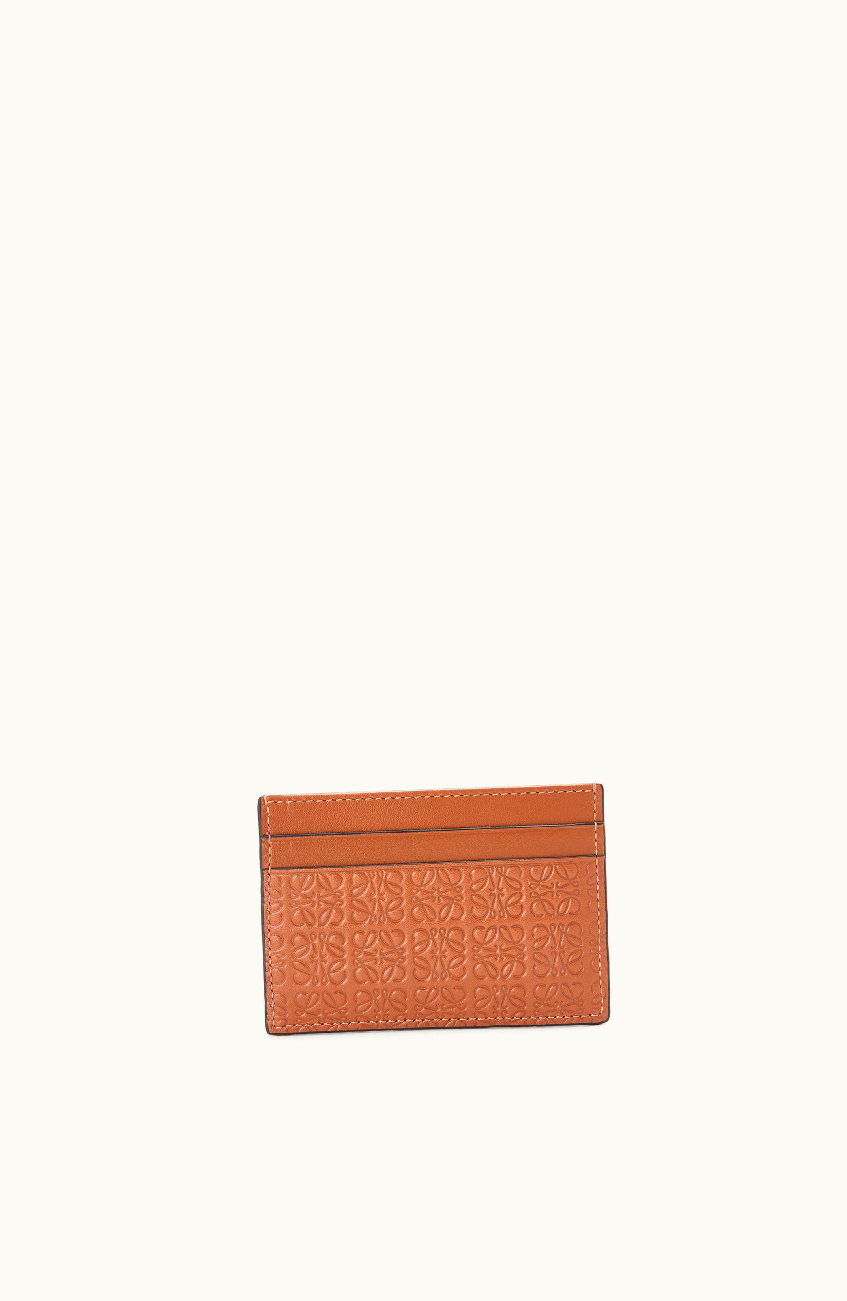 Loewe Loewe Anagram Pattern Cardholder In Embossed Calfskin Tan