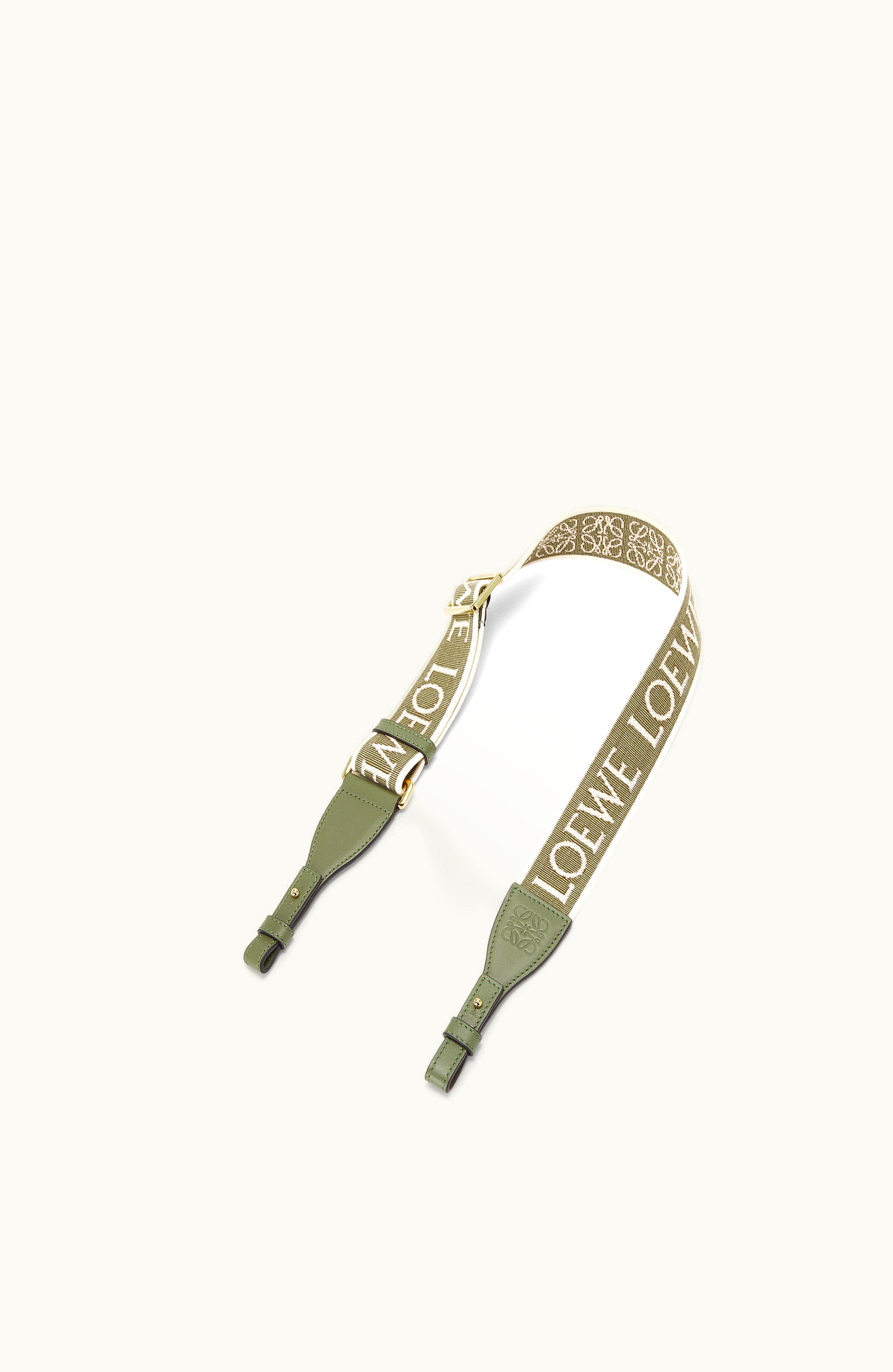 Loewe Loewe Anagram Loop Strap In Jacquard And Calfskin Green / Avocado Green